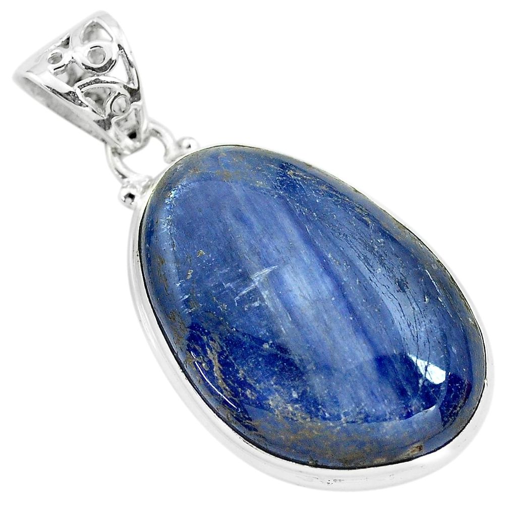 33.29cts natural blue kyanite 925 sterling silver pendant jewelry p71926