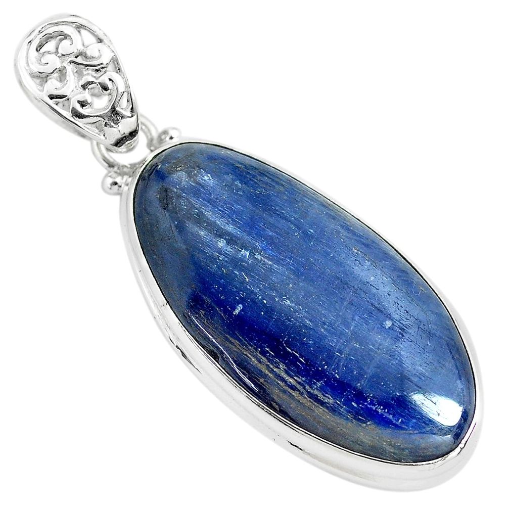 32.73cts natural blue kyanite 925 sterling silver pendant jewelry p71931