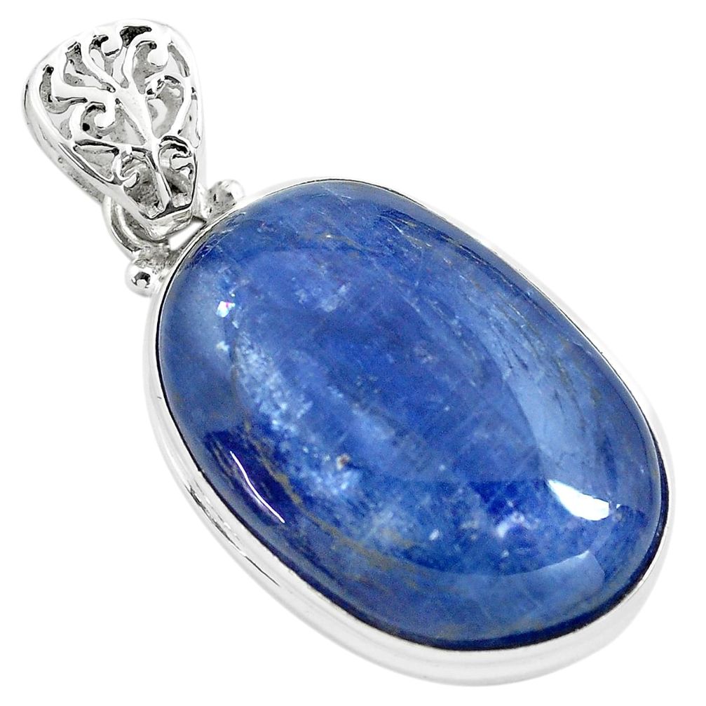 31.53cts natural blue kyanite 925 sterling silver pendant jewelry p71938