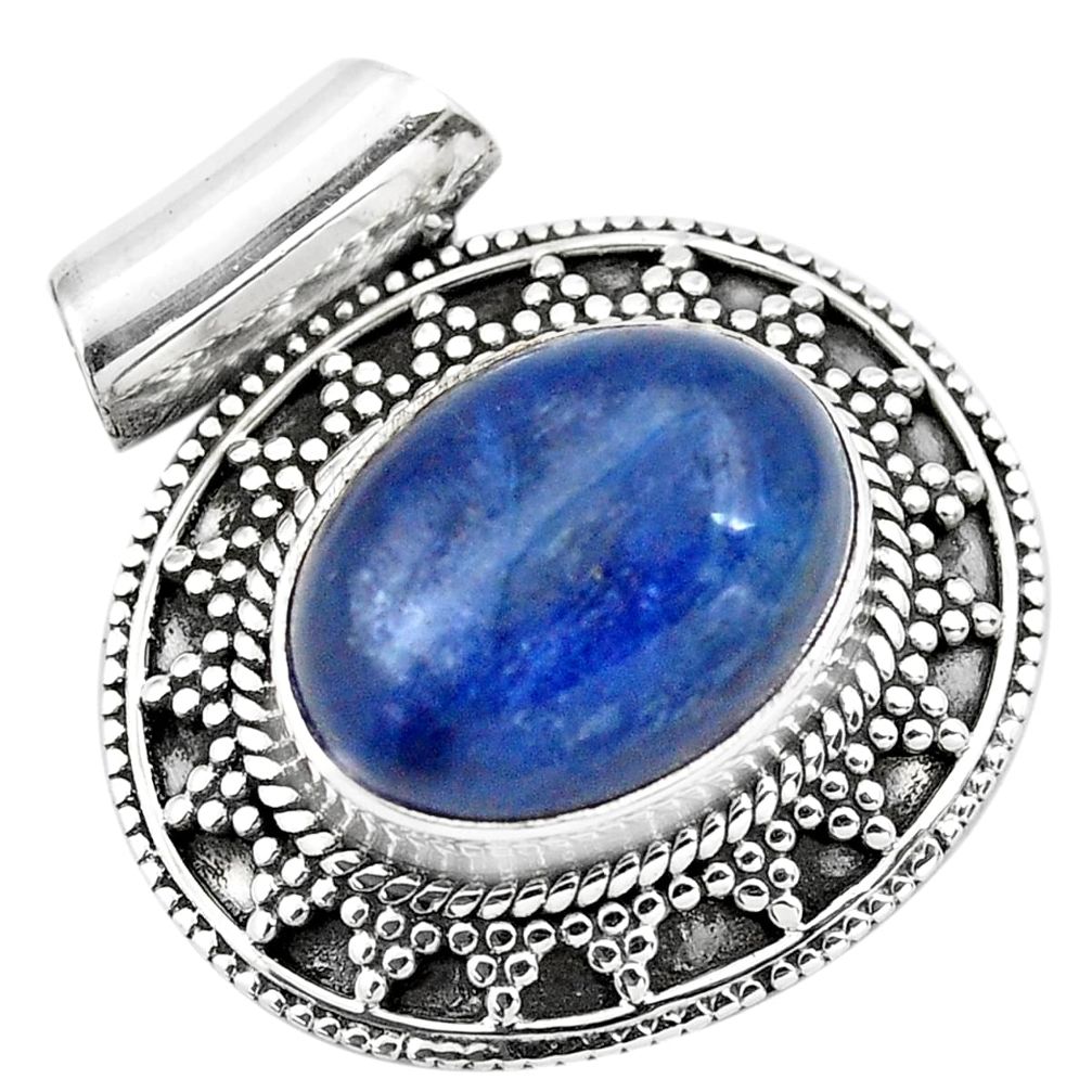 11.30cts natural blue kyanite 925 sterling silver pendant jewelry p86710
