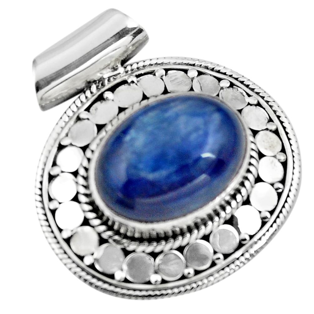 10.84cts natural blue kyanite 925 sterling silver pendant jewelry p86713