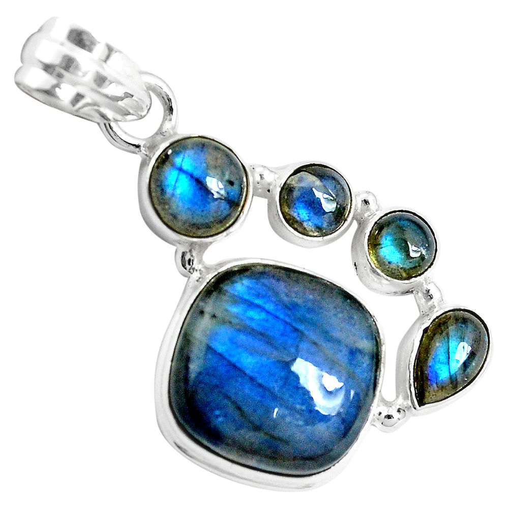 14.88cts natural blue labradorite 925 sterling silver pendant jewelry p33966