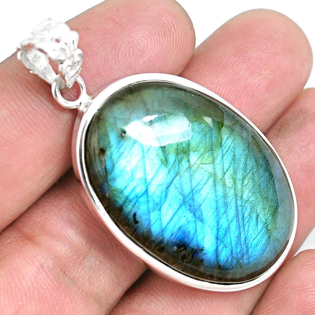 38.89cts natural blue labradorite 925 sterling silver pendant jewelry p39792