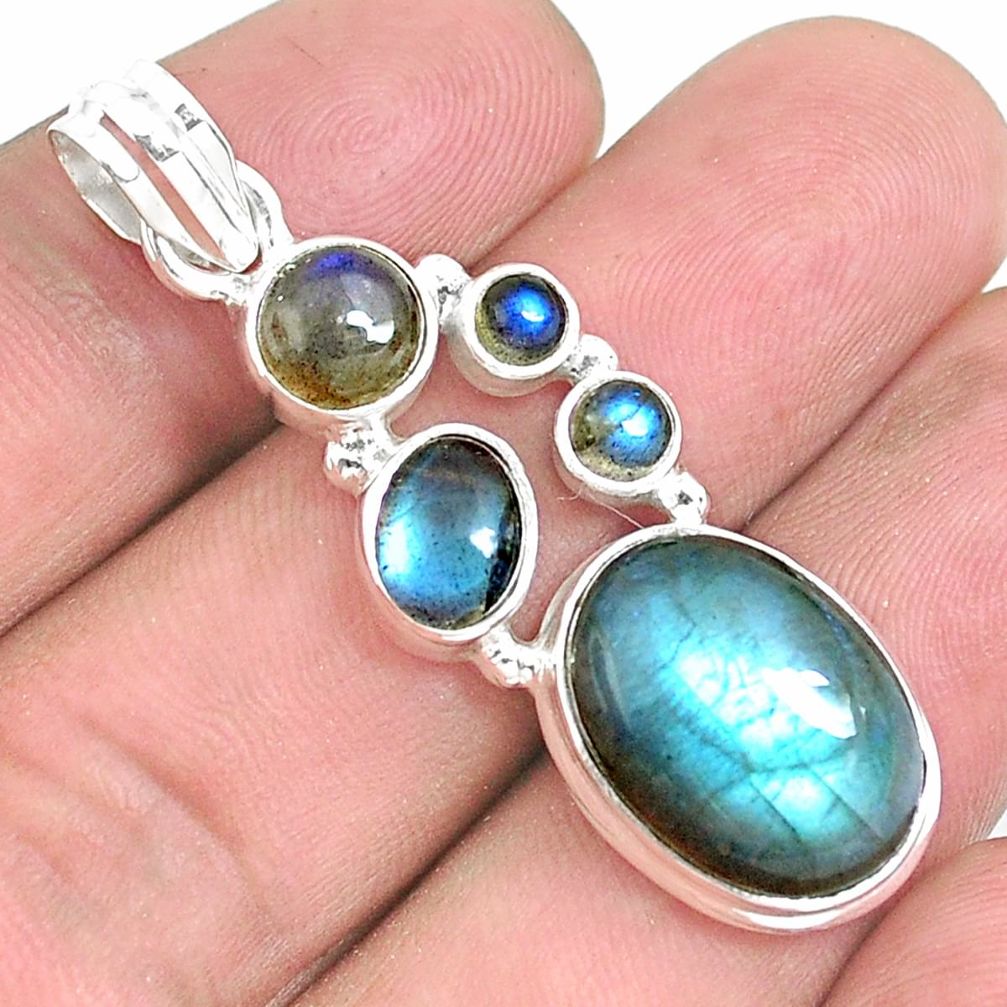 15.33cts natural blue labradorite 925 sterling silver pendant jewelry p39802