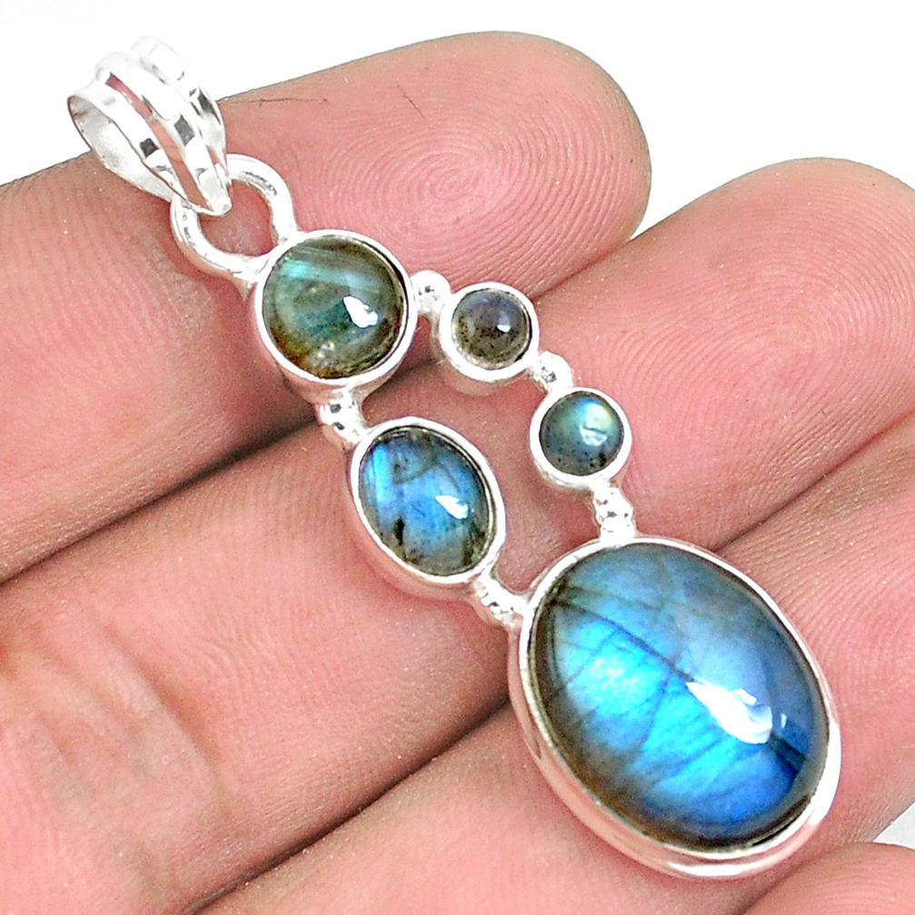 14.53cts natural blue labradorite 925 sterling silver pendant jewelry p39805