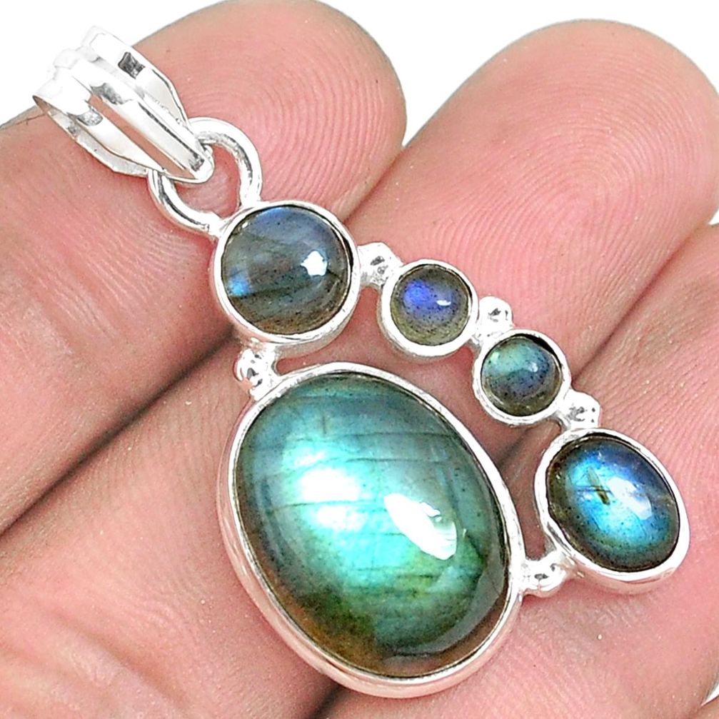 15.03cts natural blue labradorite 925 sterling silver pendant jewelry p39815