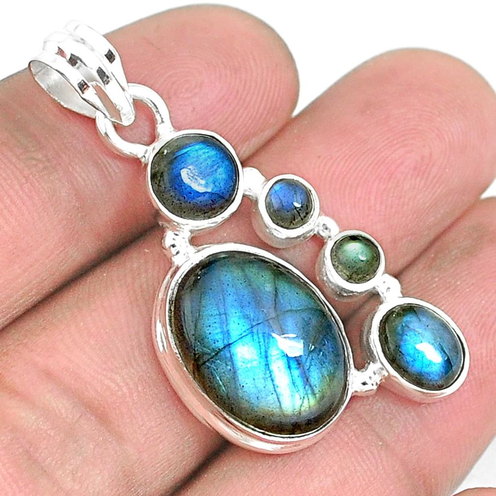 15.29cts natural blue labradorite 925 sterling silver pendant jewelry p39816