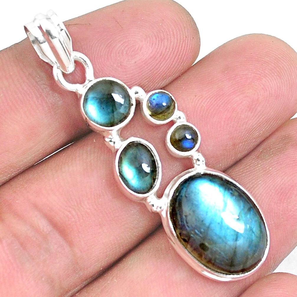 14.53cts natural blue labradorite 925 sterling silver pendant jewelry p39834