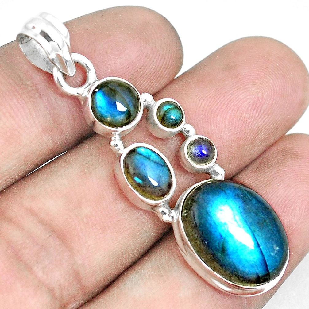 14.94cts natural blue labradorite 925 sterling silver pendant jewelry p53137