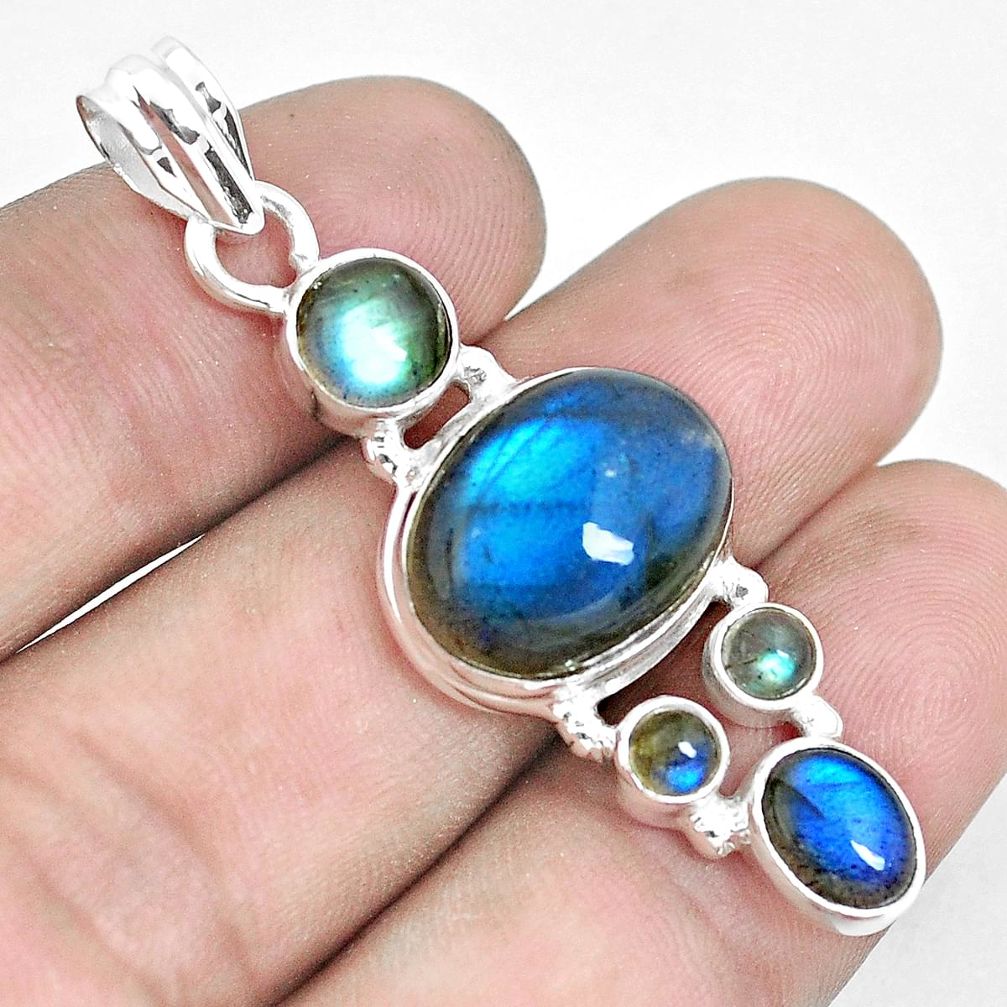 14.88cts natural blue labradorite 925 sterling silver pendant jewelry p53138