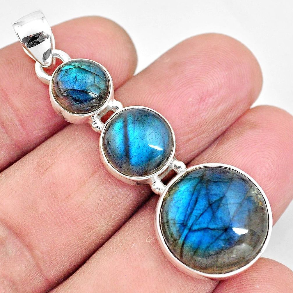 18.10cts natural blue labradorite 925 sterling silver pendant jewelry p87682