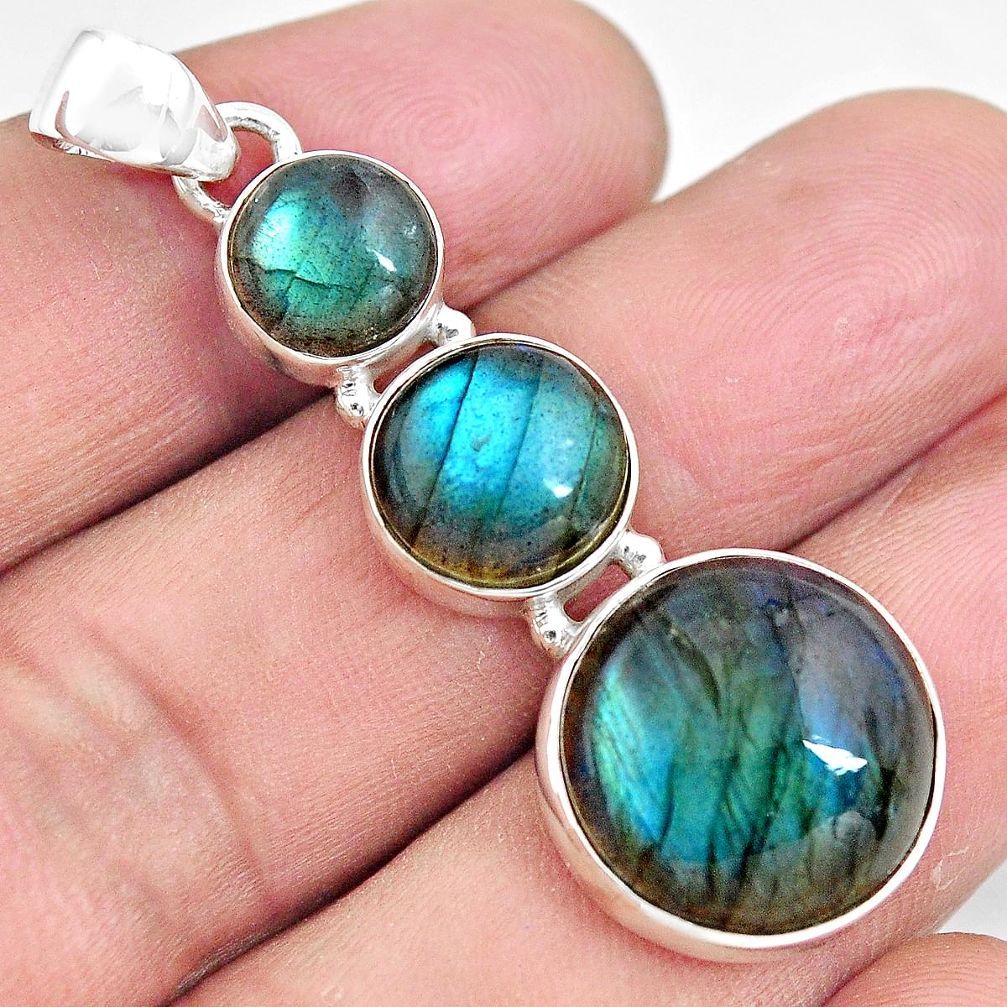 18.70cts natural blue labradorite 925 sterling silver pendant jewelry p87683