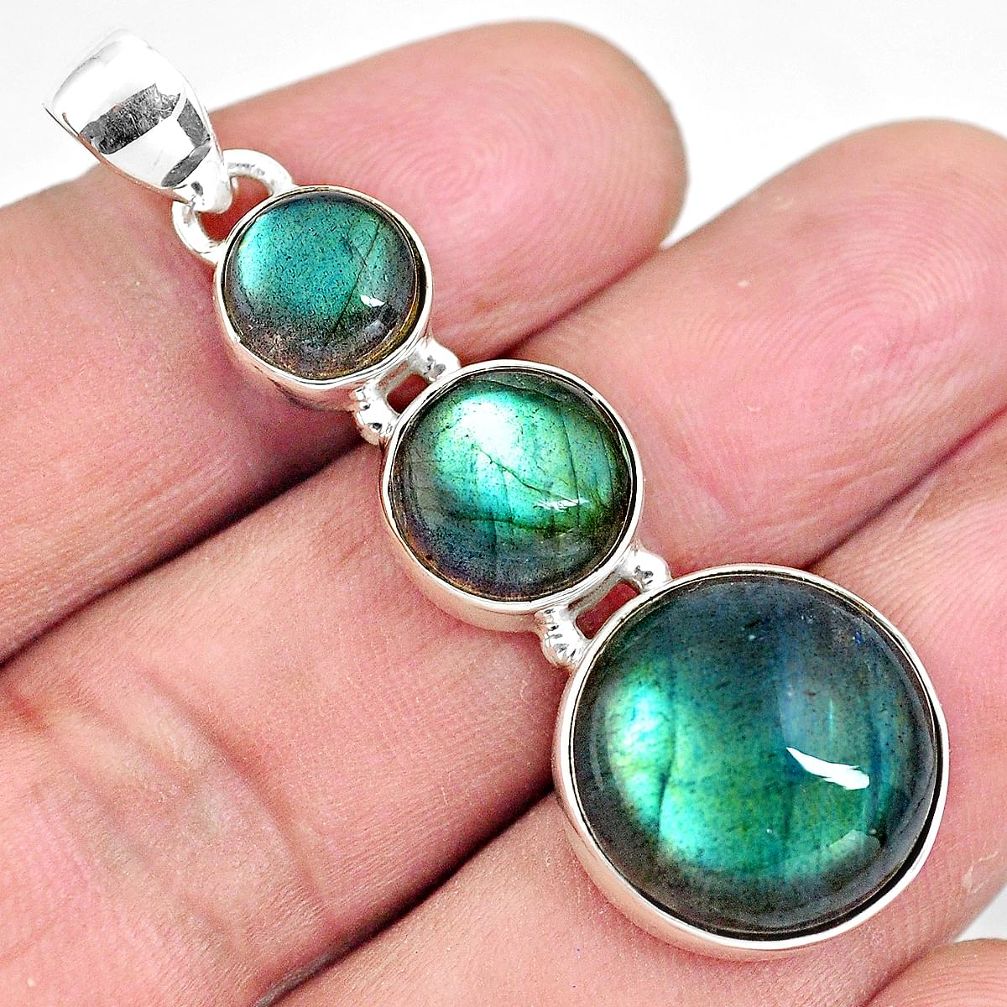 18.68cts natural blue labradorite 925 sterling silver pendant jewelry p87687