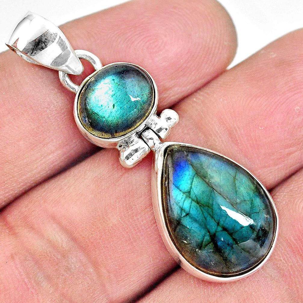 15.65cts natural blue labradorite 925 sterling silver pendant jewelry p87705