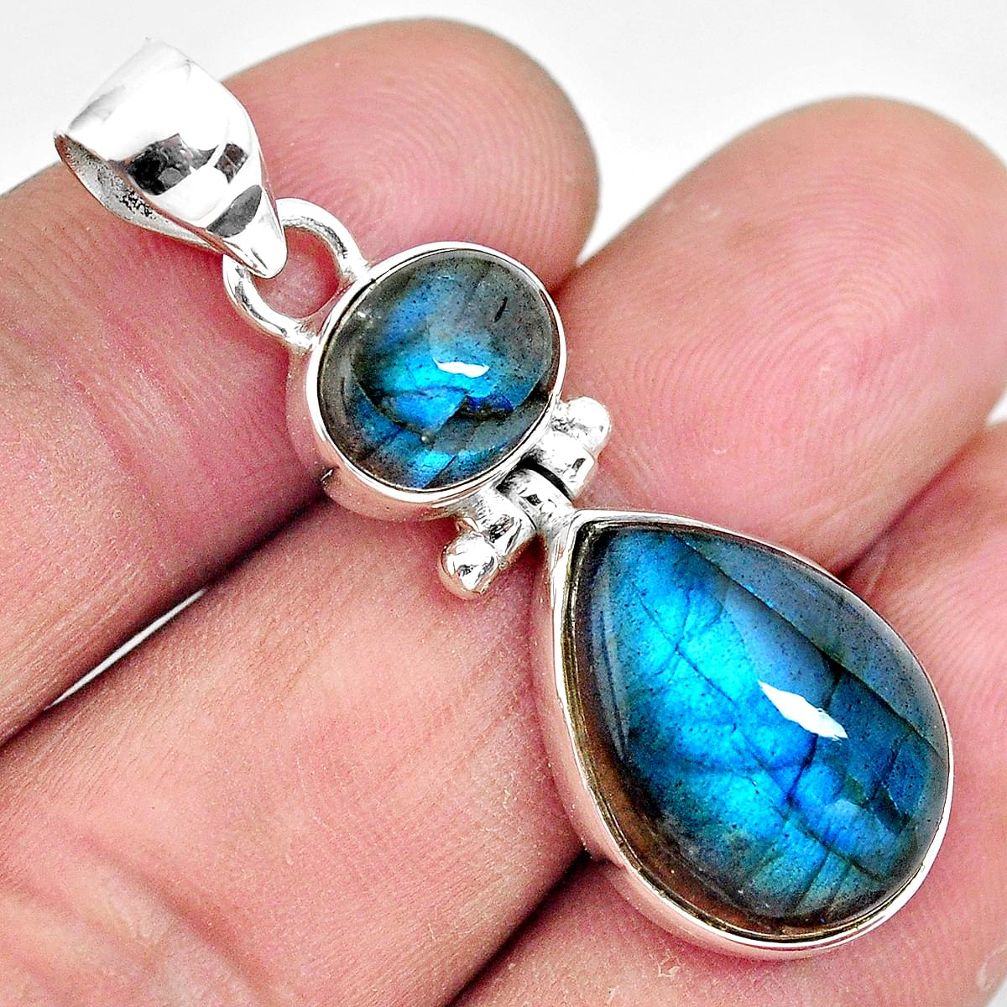 17.22cts natural blue labradorite 925 sterling silver pendant jewelry p87720