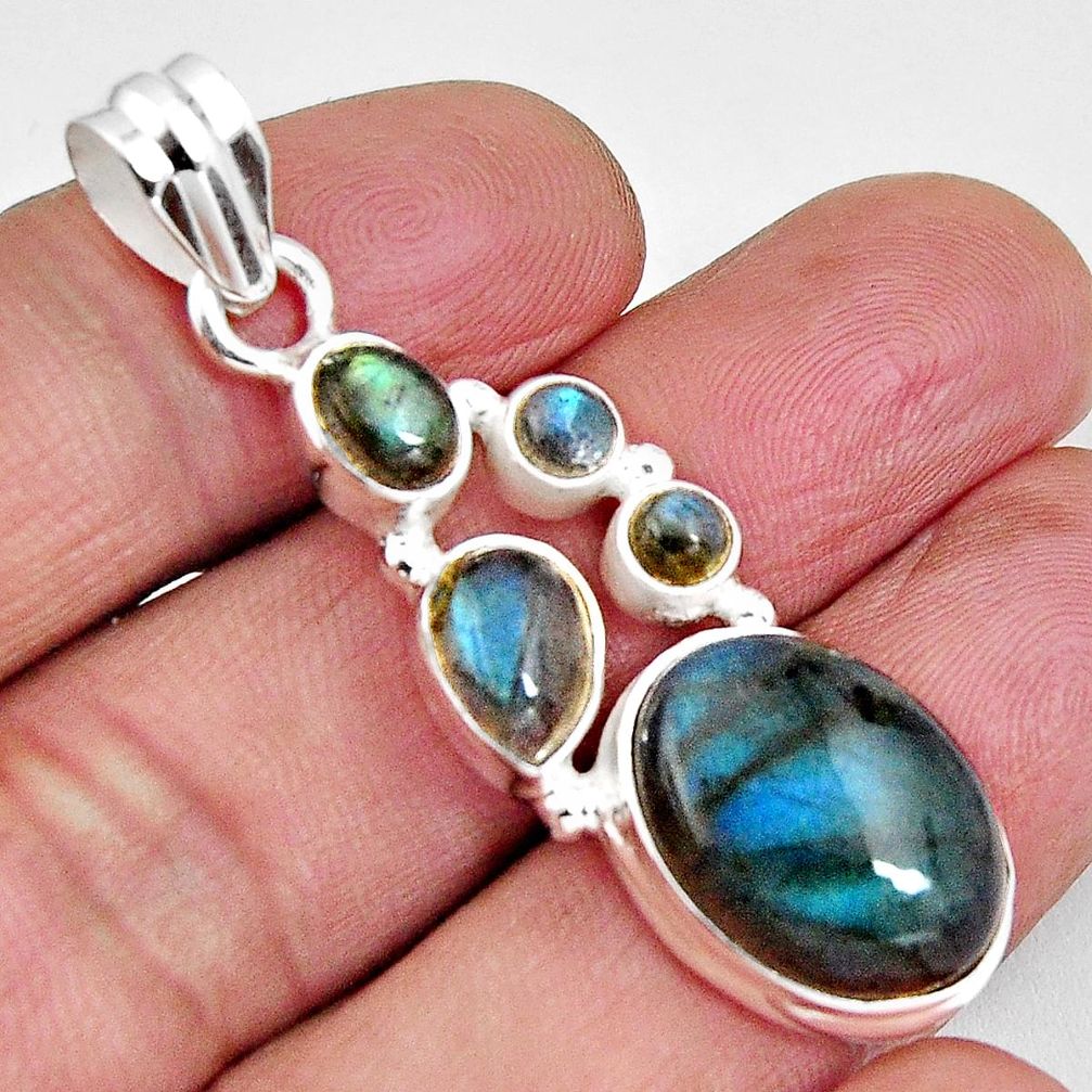 15.74cts natural blue labradorite 925 sterling silver pendant jewelry p89196