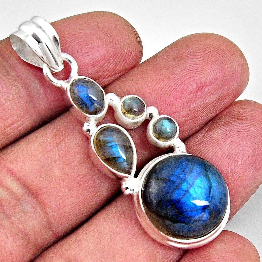 18.15cts natural blue labradorite 925 sterling silver pendant jewelry p89200