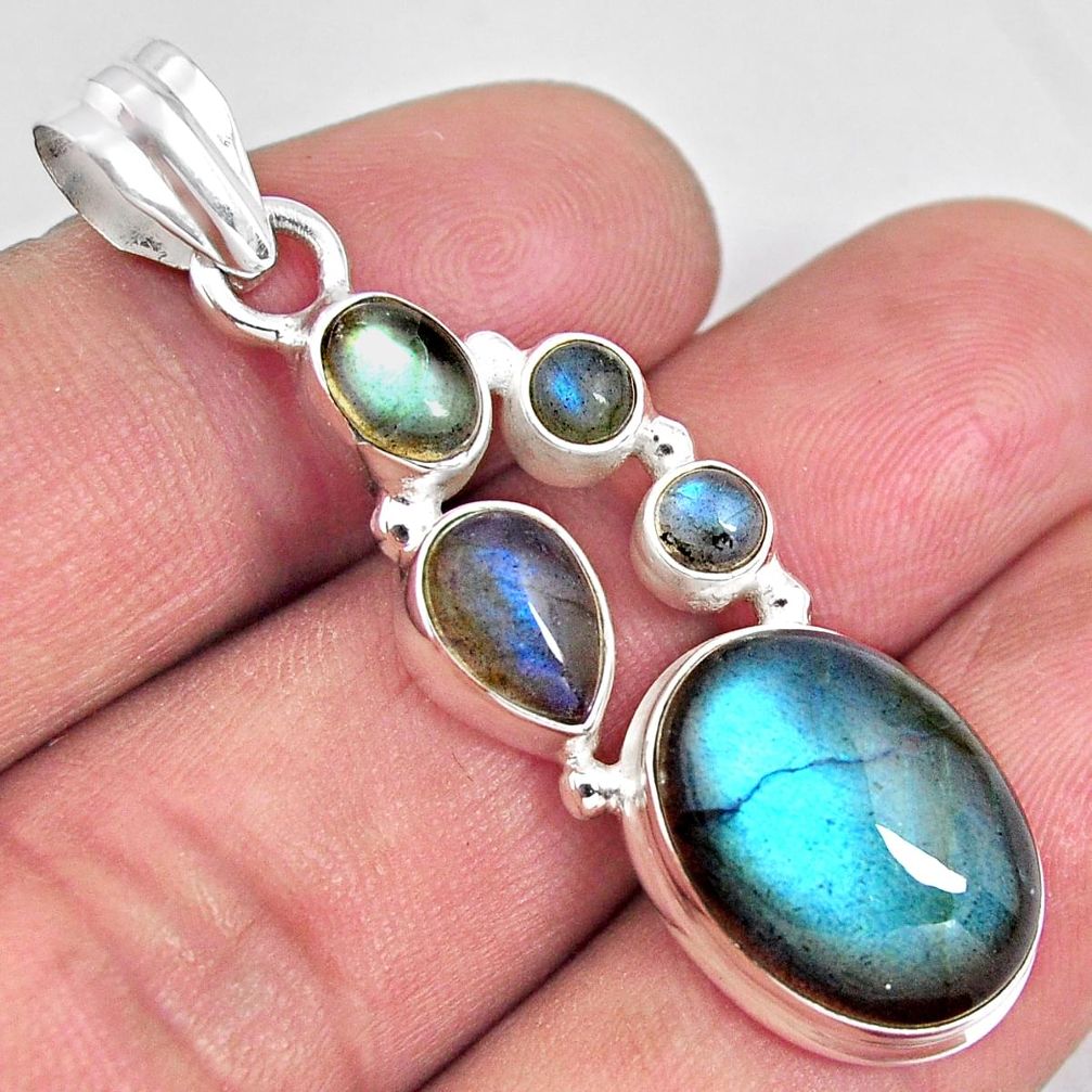 14.88cts natural blue labradorite 925 sterling silver pendant jewelry p90370