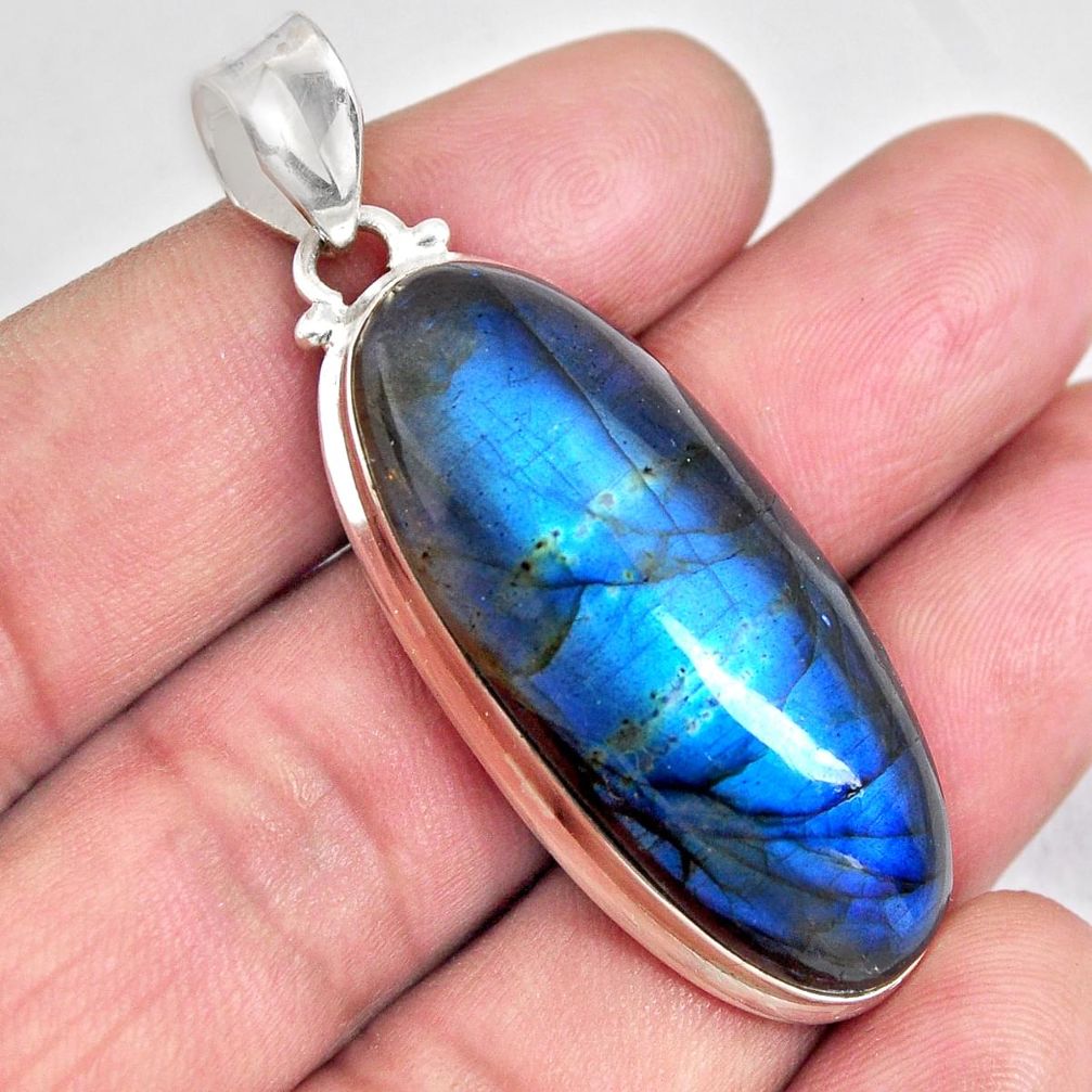 33.68cts natural blue labradorite 925 sterling silver pendant jewelry p90380