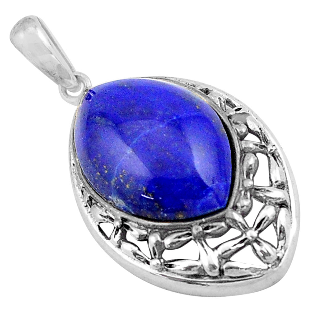 8.84cts natural blue lapis lazuli 925 sterling silver pendant jewelry c4830