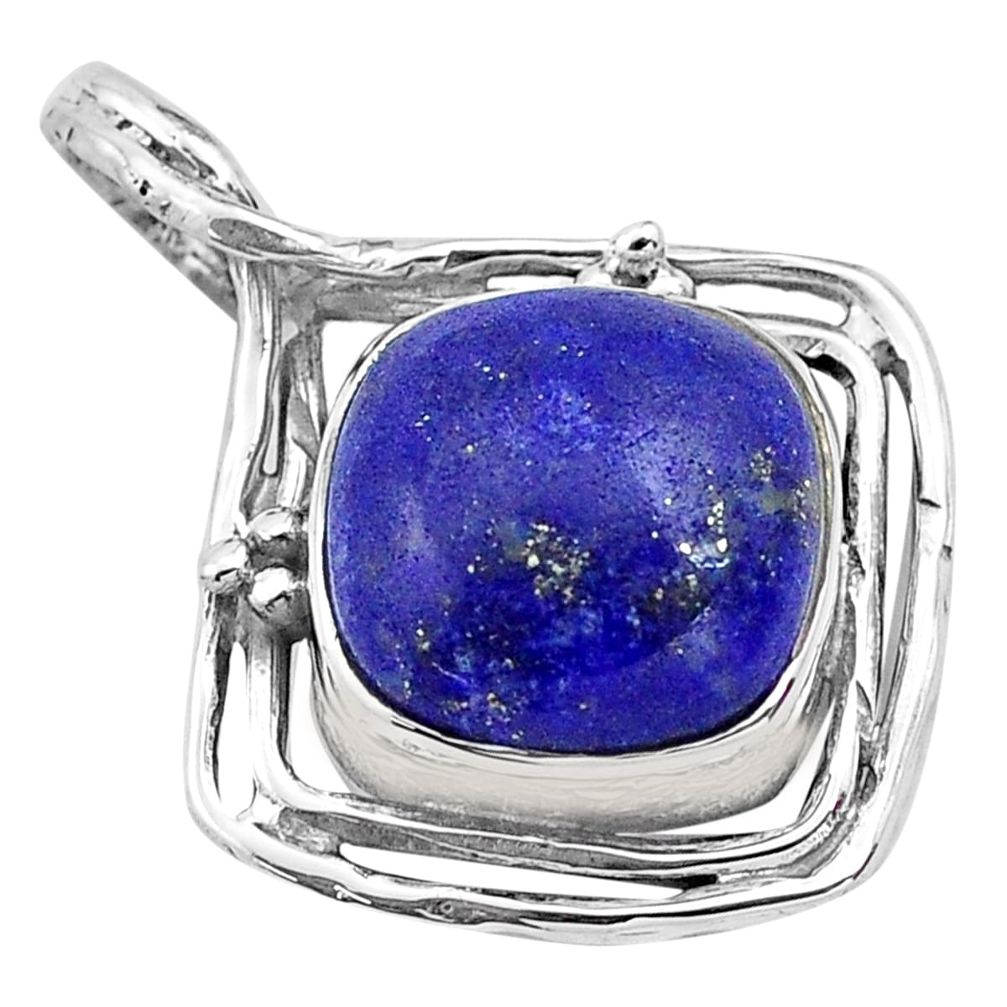 10.85cts natural blue lapis lazuli 925 sterling silver pendant jewelry p84761