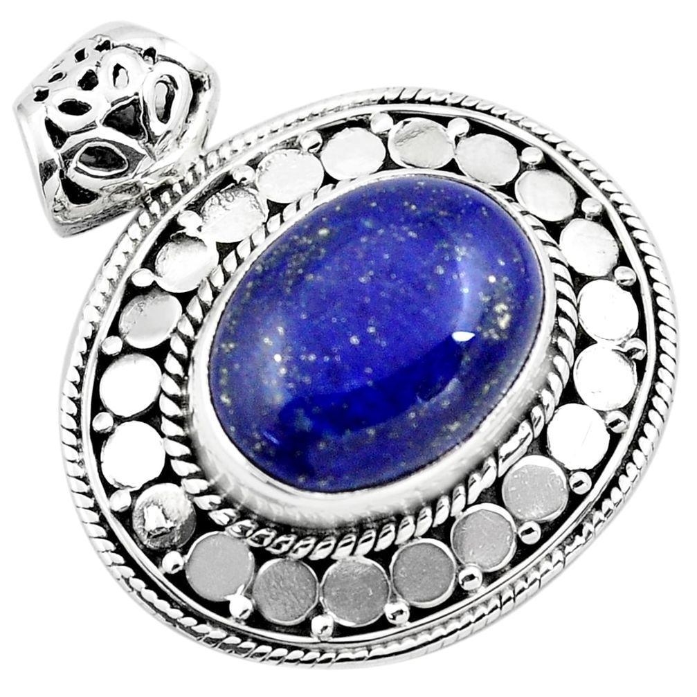 10.26cts natural blue lapis lazuli 925 sterling silver pendant jewelry p86641