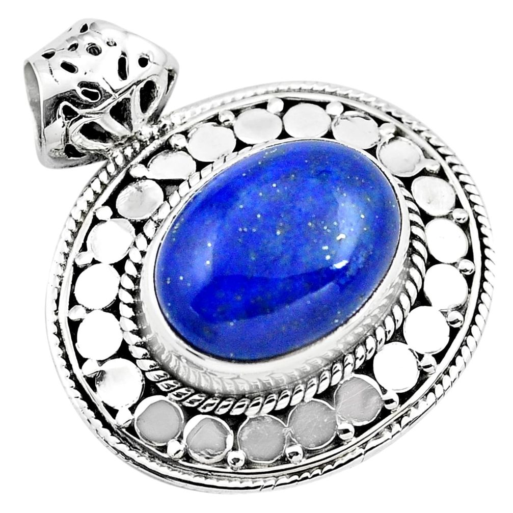 10.16cts natural blue lapis lazuli 925 sterling silver pendant jewelry p86654