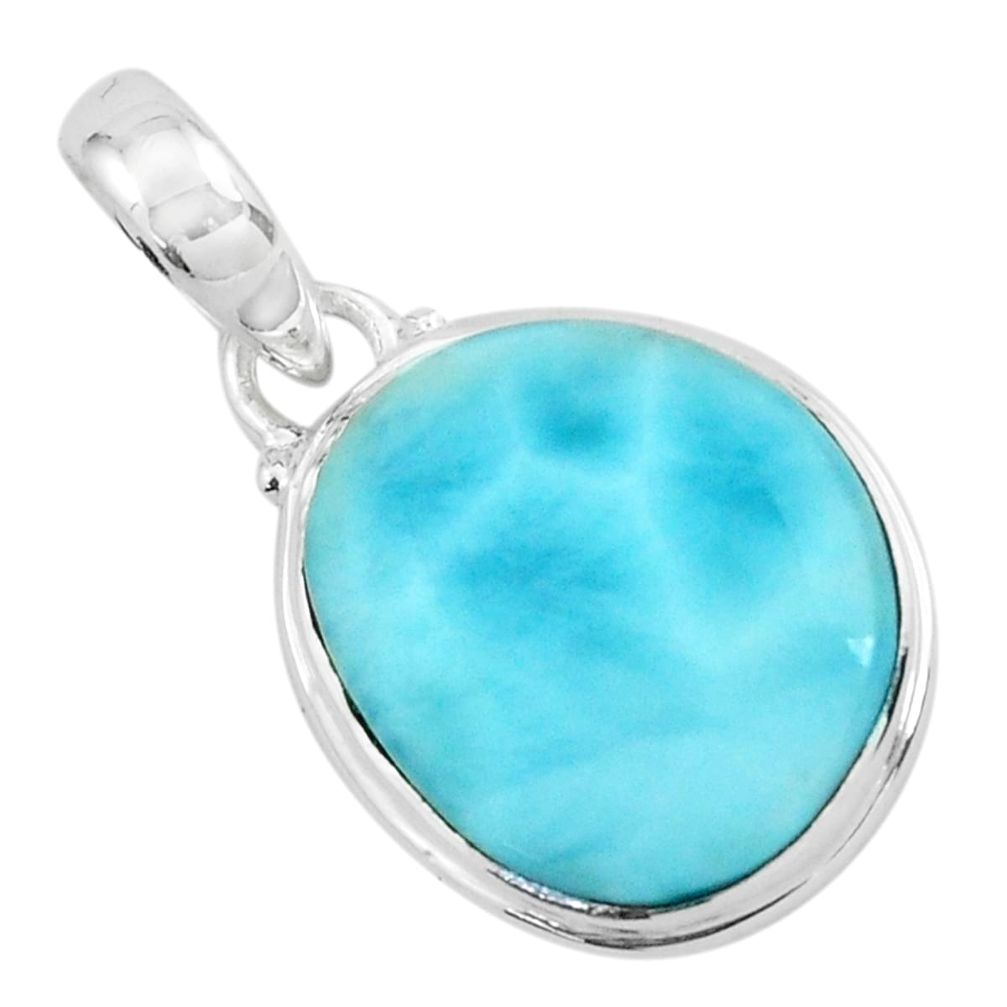 12.22cts natural blue larimar 925 sterling silver pendant jewelry p66605