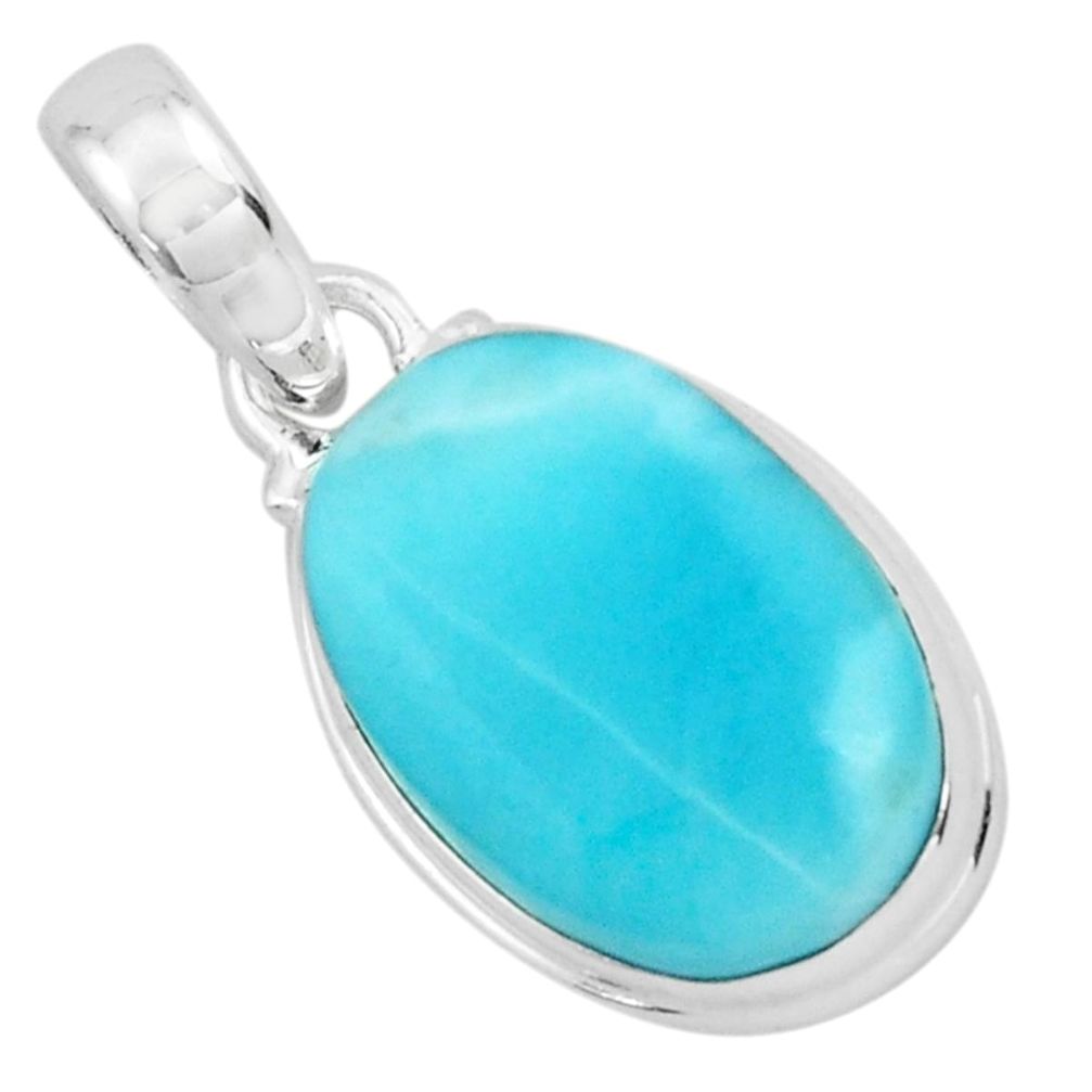 13.70cts natural blue larimar 925 sterling silver pendant jewelry p66607