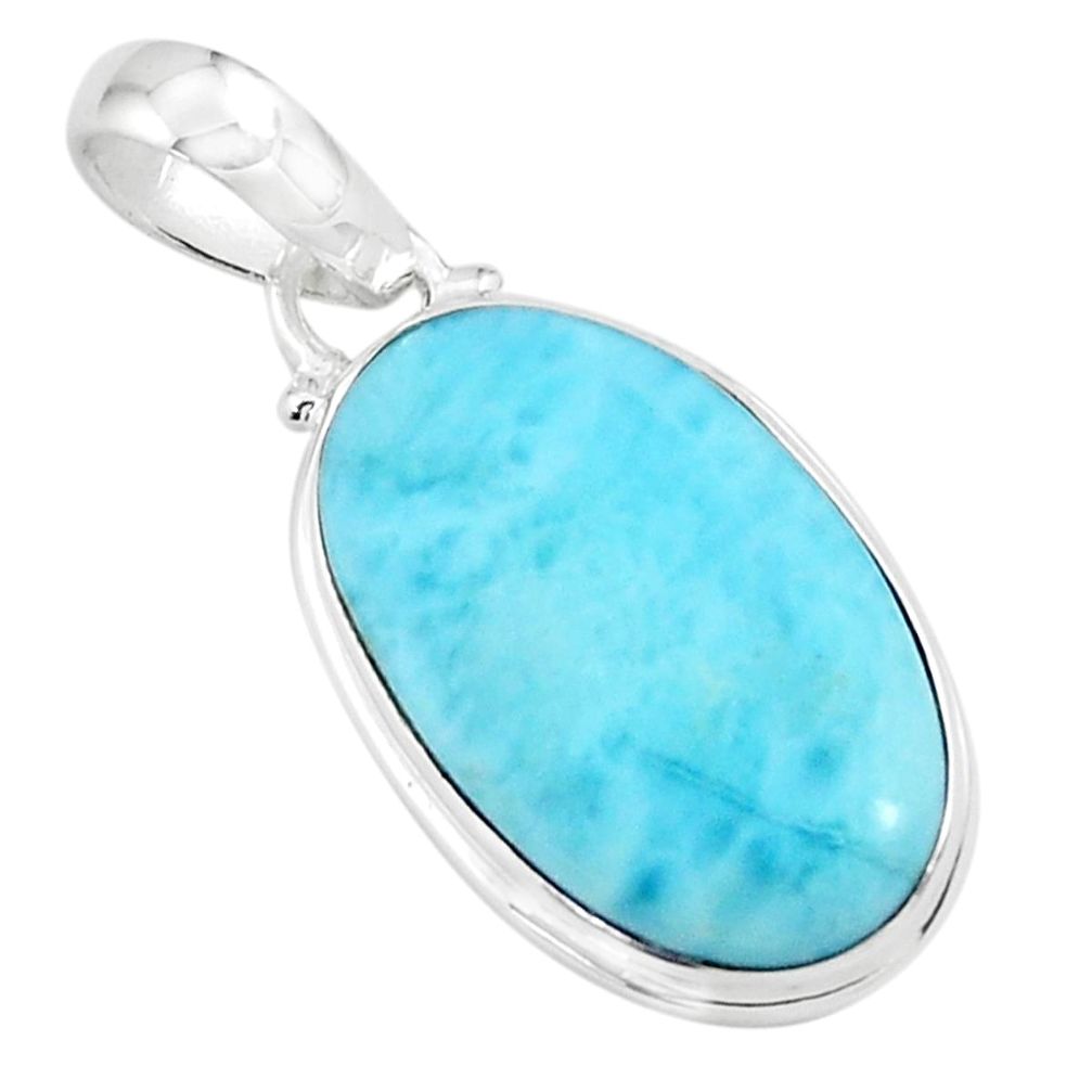 11.73cts natural blue larimar 925 sterling silver pendant jewelry p71041