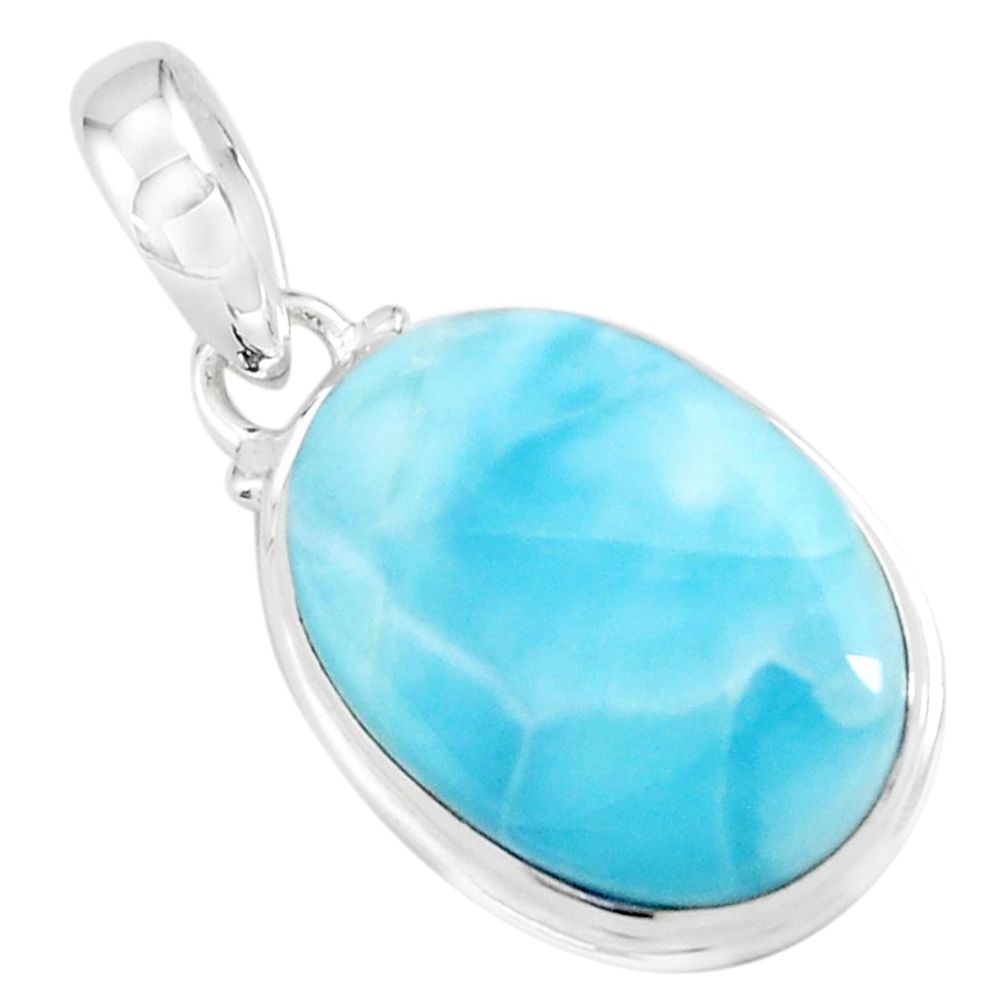 14.23cts natural blue larimar 925 sterling silver pendant jewelry p71042