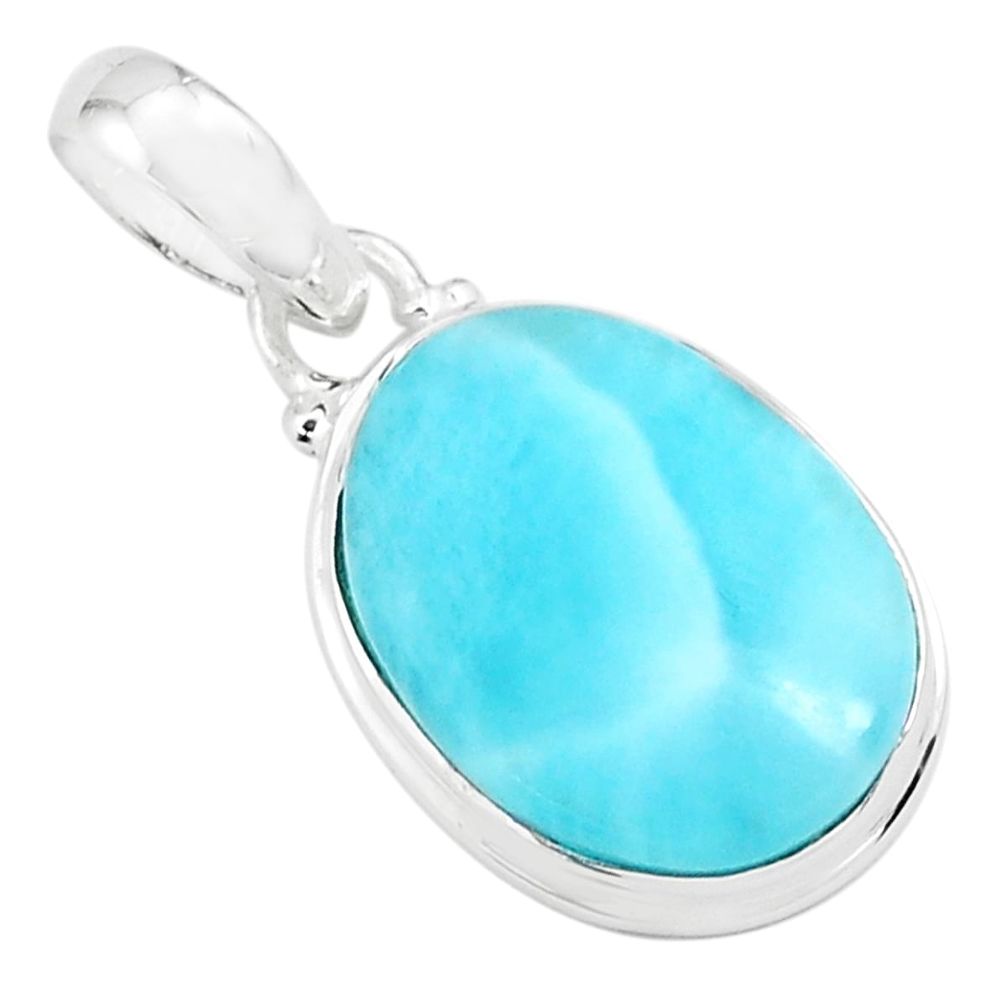11.73cts natural blue larimar 925 sterling silver pendant jewelry p71049