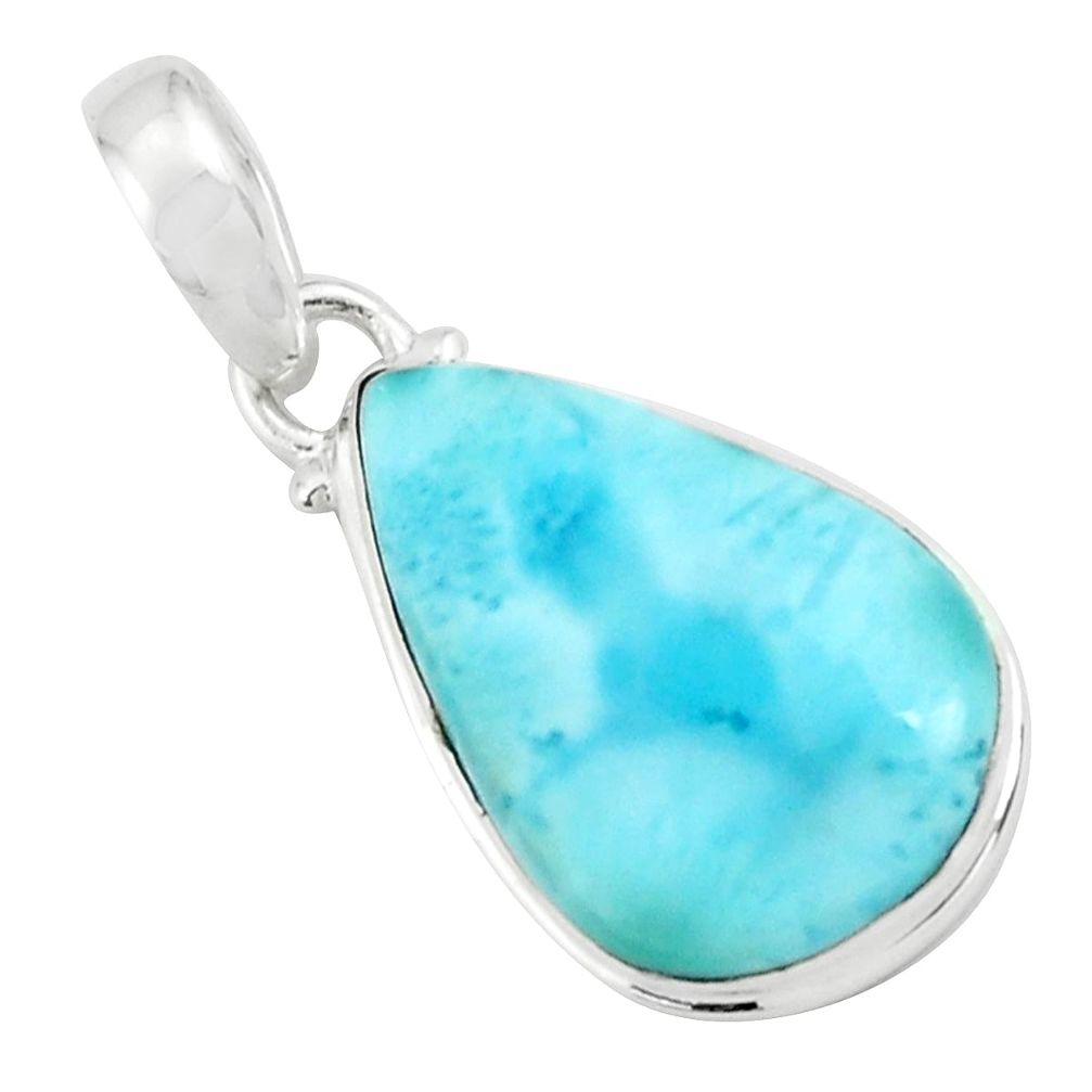 13.15cts natural blue larimar 925 sterling silver pendant jewelry p71053