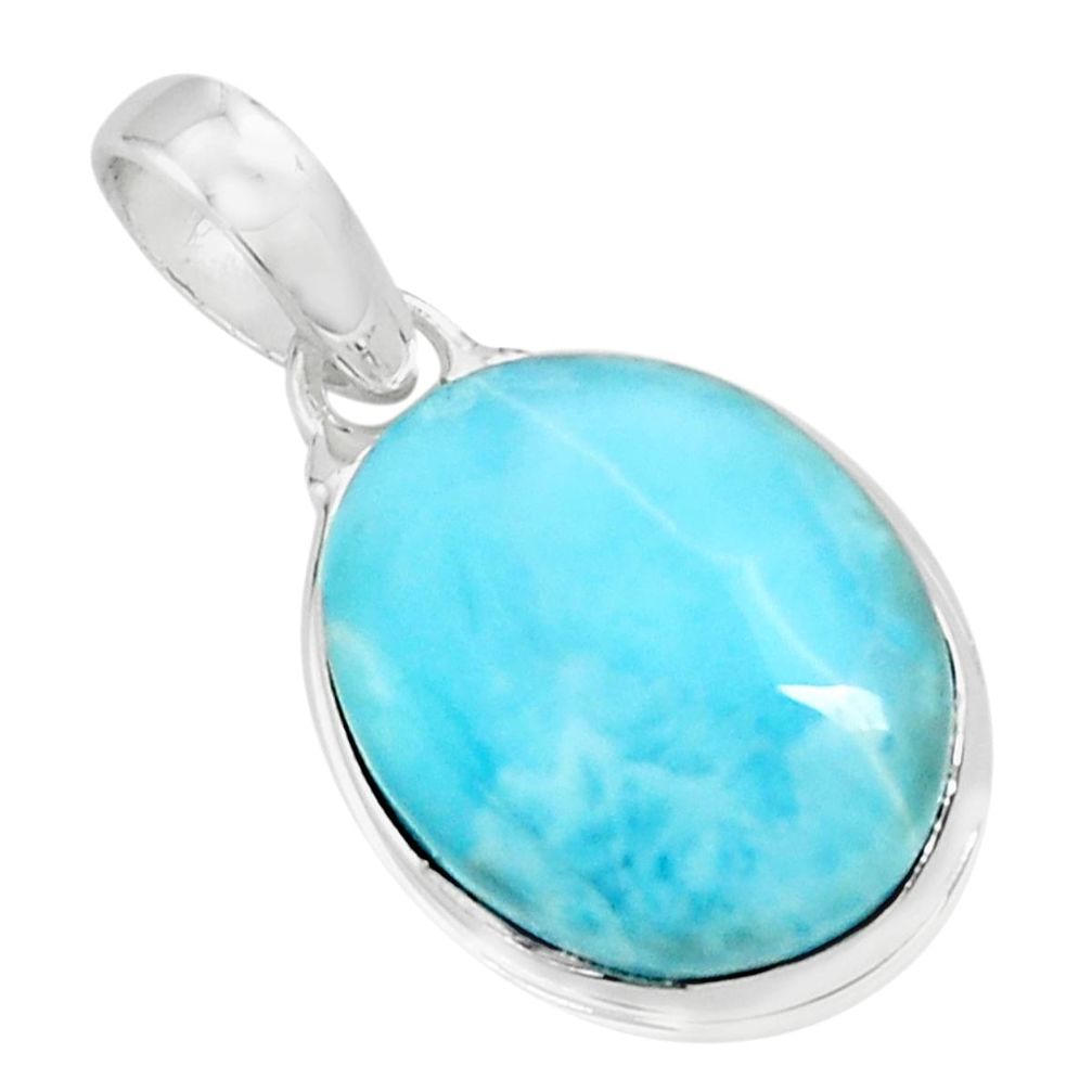 14.23cts natural blue larimar 925 sterling silver pendant jewelry p71057