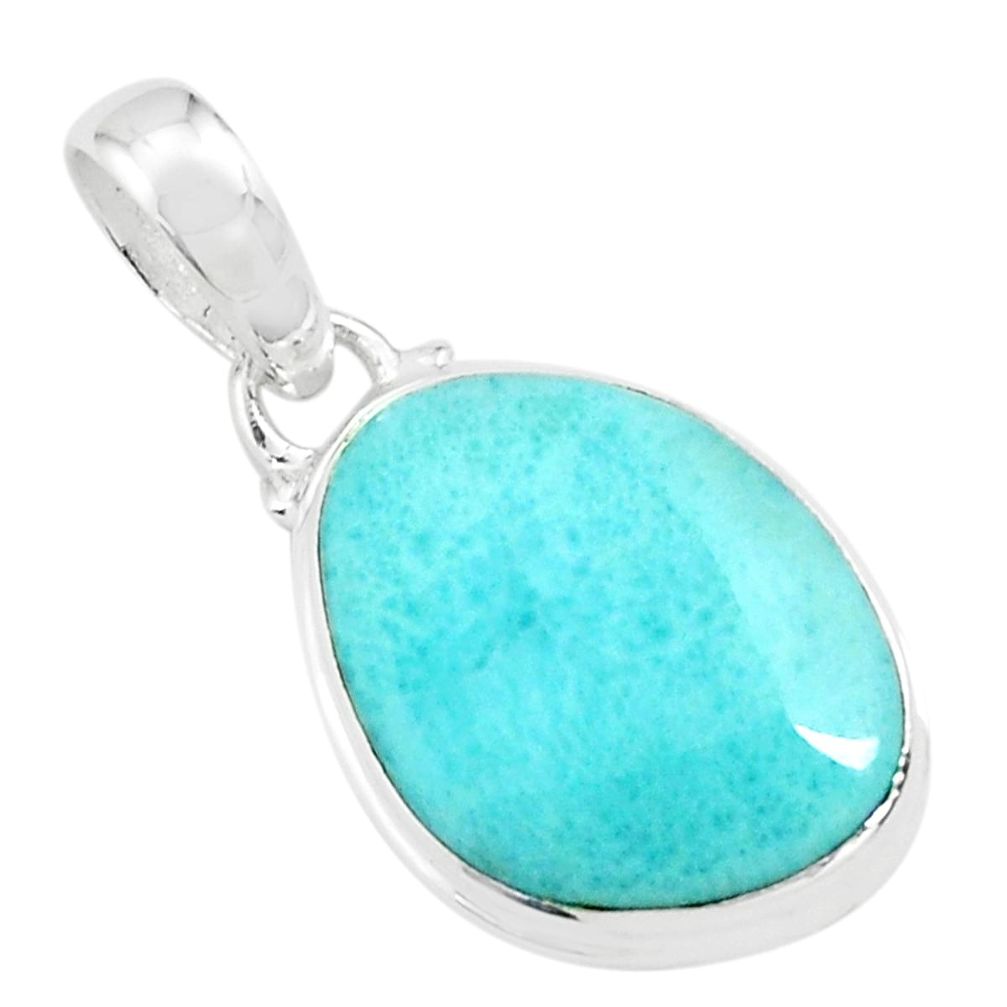 11.20cts natural blue larimar 925 sterling silver pendant jewelry p71058
