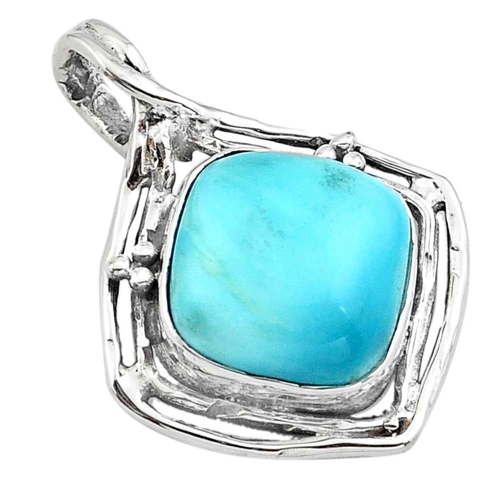 16.15cts natural blue larimar 925 sterling silver pendant jewelry p80914