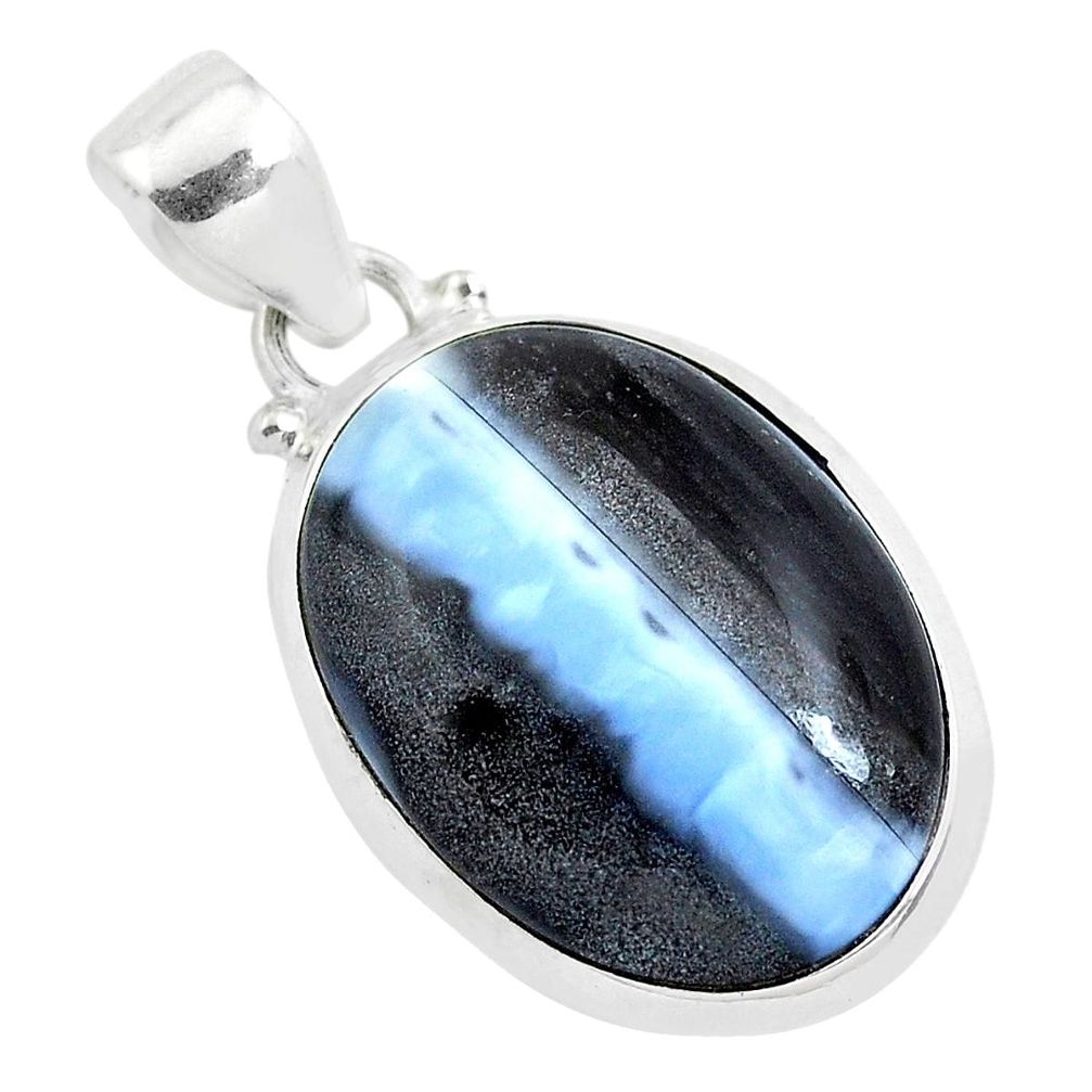 14.79cts natural blue owyhee opal 925 sterling silver pendant jewelry p40970