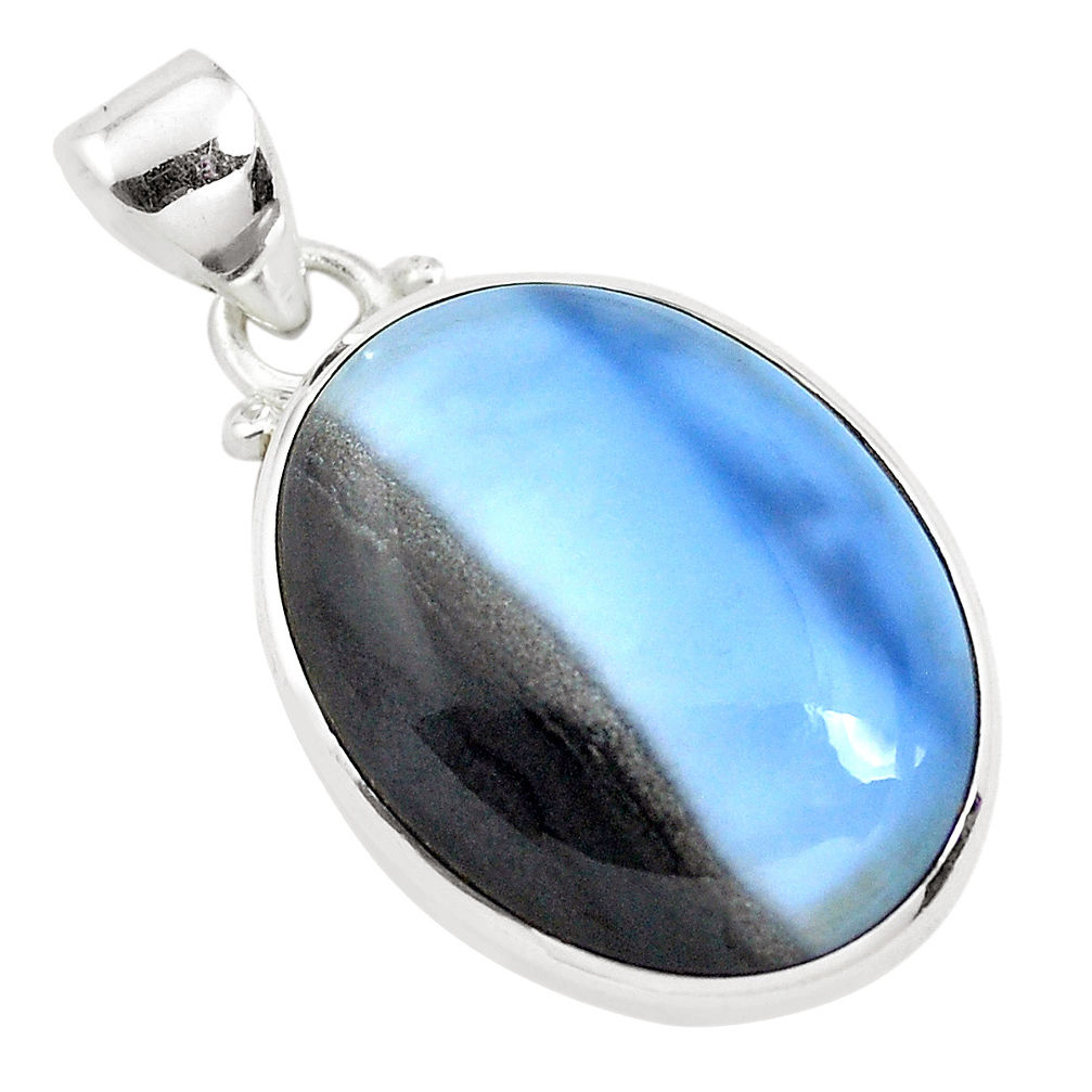 16.20cts natural blue owyhee opal 925 sterling silver pendant jewelry p40972