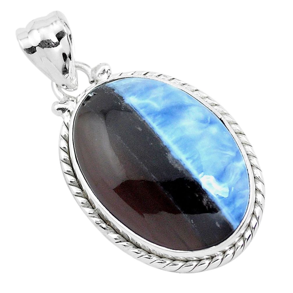 18.70cts natural blue owyhee opal 925 sterling silver pendant jewelry p40975