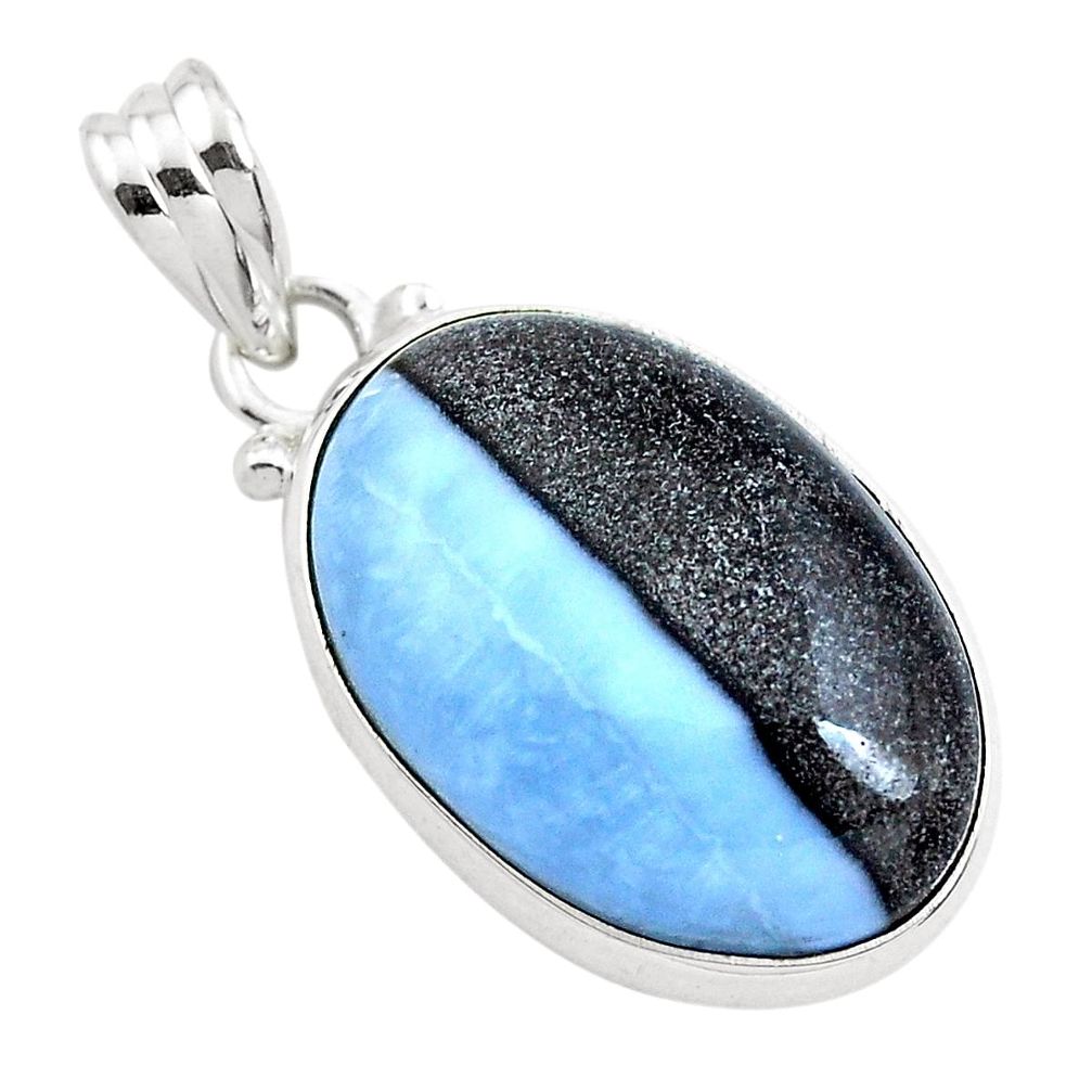 14.23cts natural blue owyhee opal 925 sterling silver pendant jewelry p40979