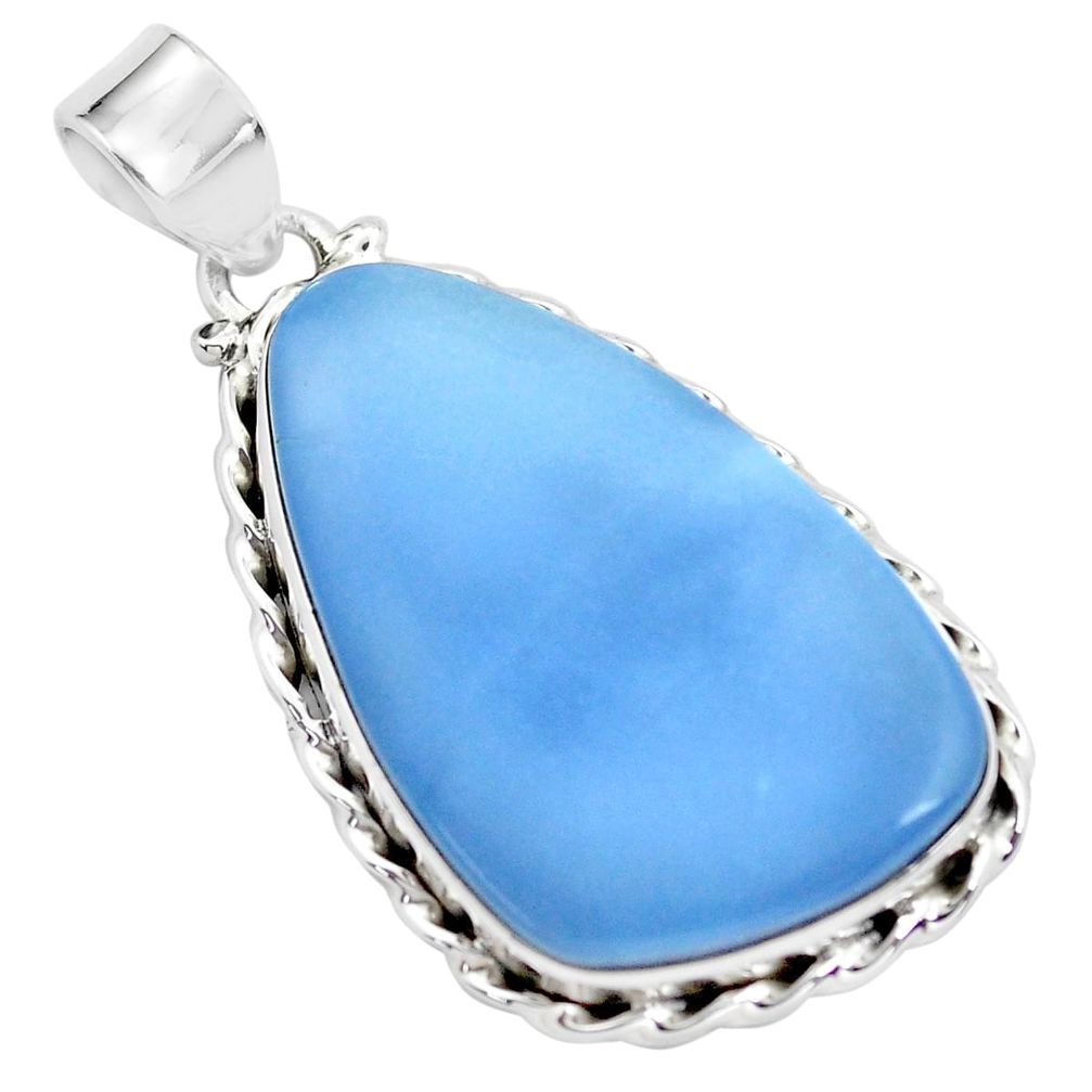 22.54cts natural blue owyhee opal 925 sterling silver pendant jewelry p41265