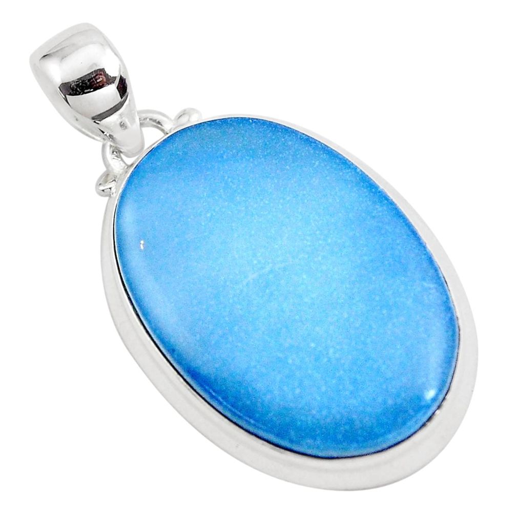 16.68cts natural blue owyhee opal 925 sterling silver pendant jewelry p41271