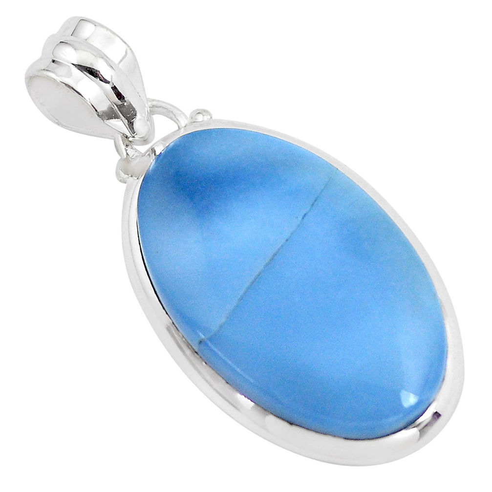 16.18cts natural blue owyhee opal 925 sterling silver pendant jewelry p41277