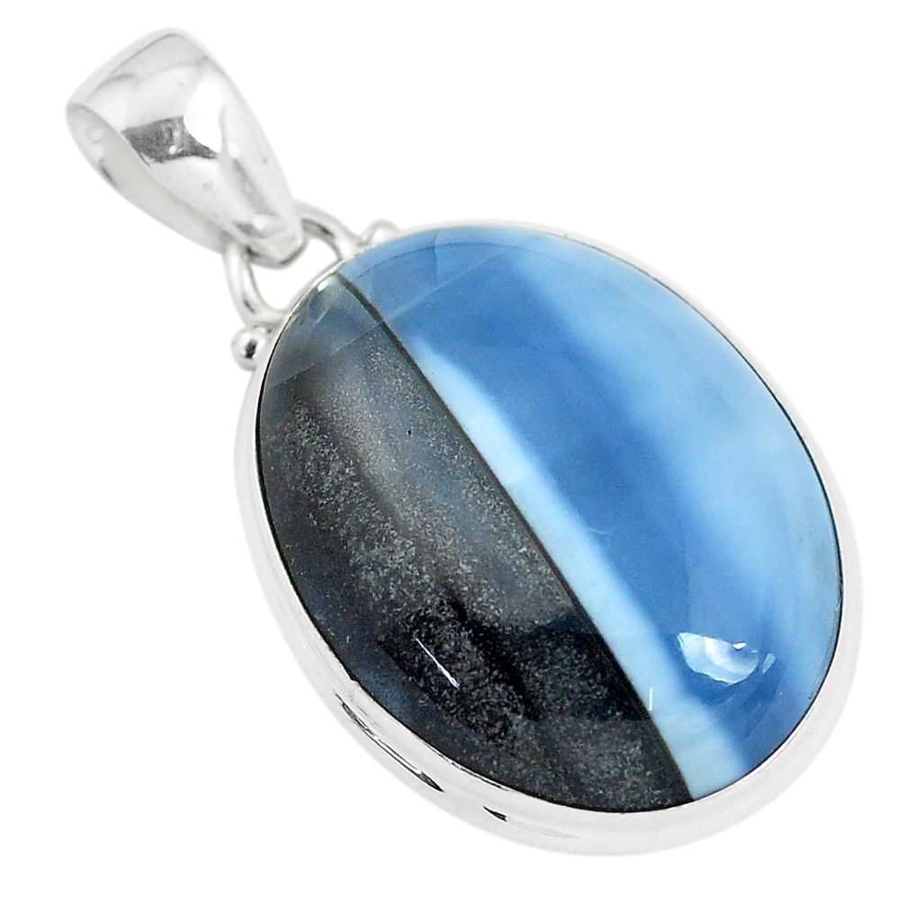 20.07cts natural blue owyhee opal 925 sterling silver pendant jewelry p46161