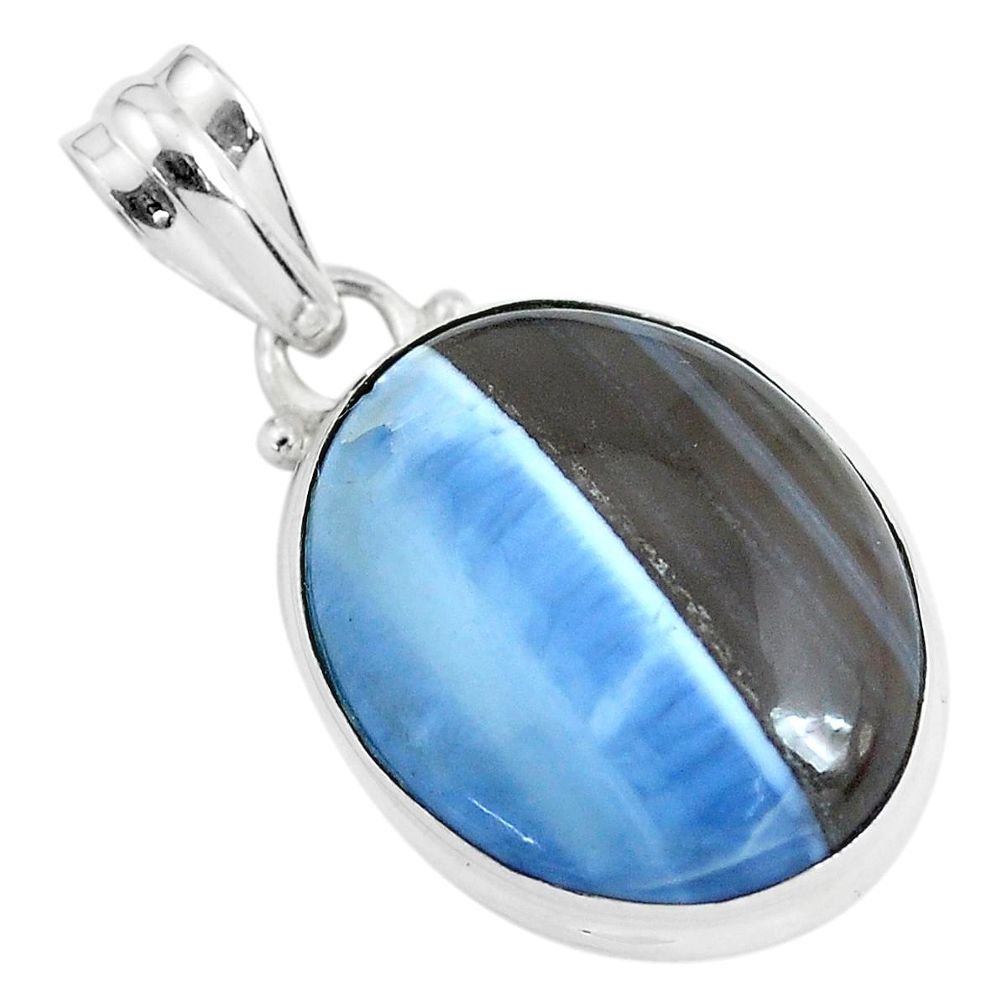 16.62cts natural blue owyhee opal 925 sterling silver pendant jewelry p46172