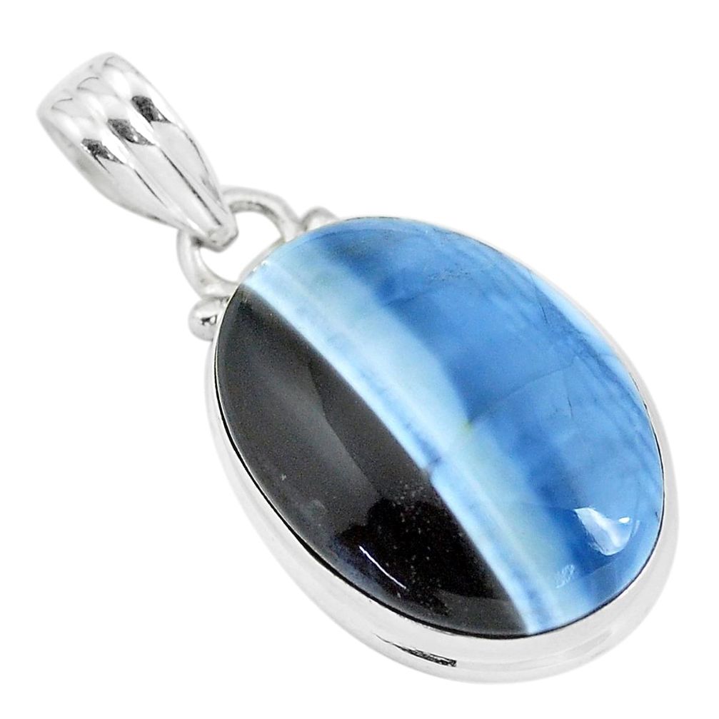 14.72cts natural blue owyhee opal 925 sterling silver pendant jewelry p46179