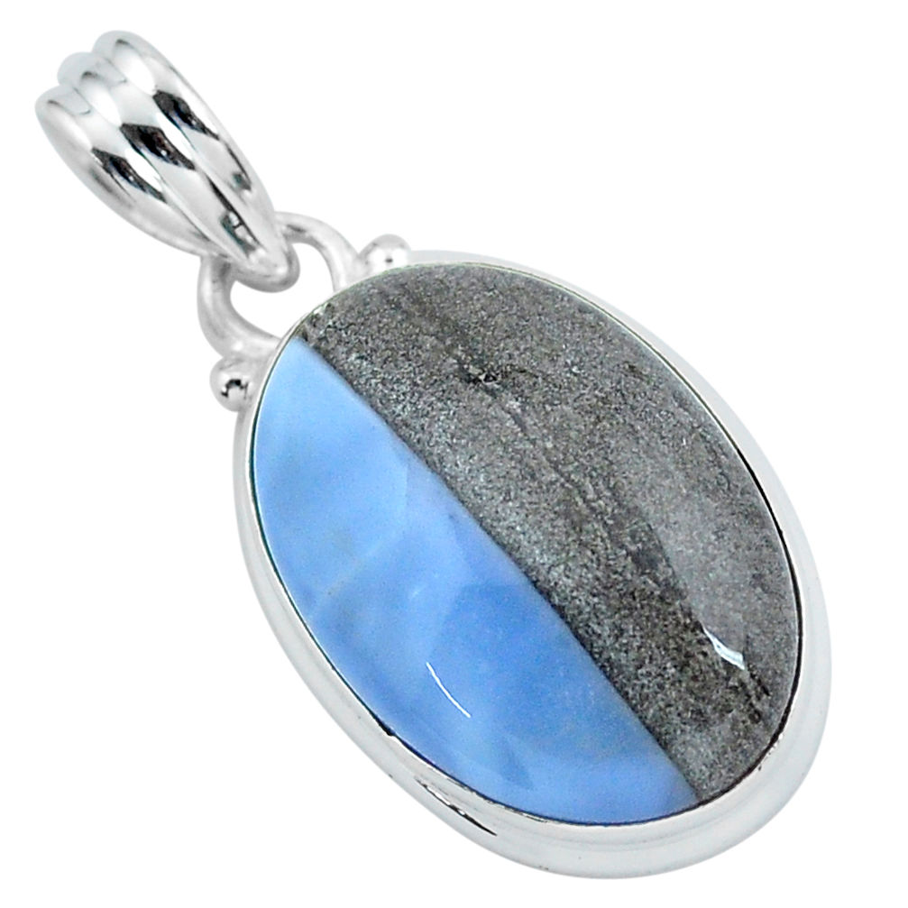 14.72cts natural blue owyhee opal 925 sterling silver pendant jewelry p59608