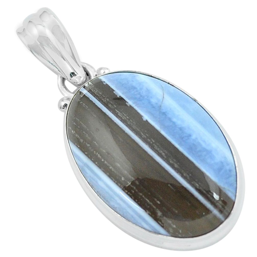 18.15cts natural blue owyhee opal 925 sterling silver pendant jewelry p59610