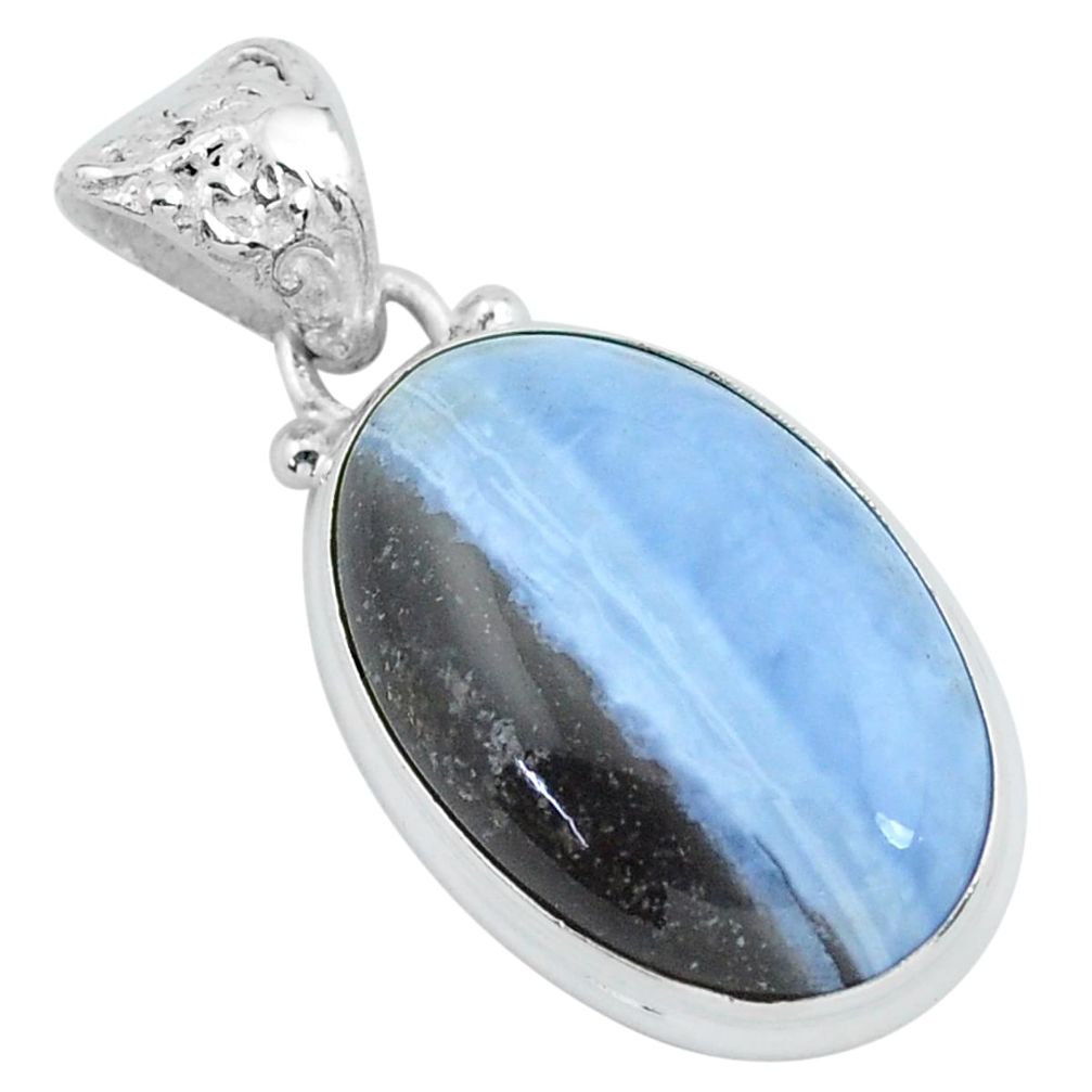 16.73cts natural blue owyhee opal 925 sterling silver pendant jewelry p59612