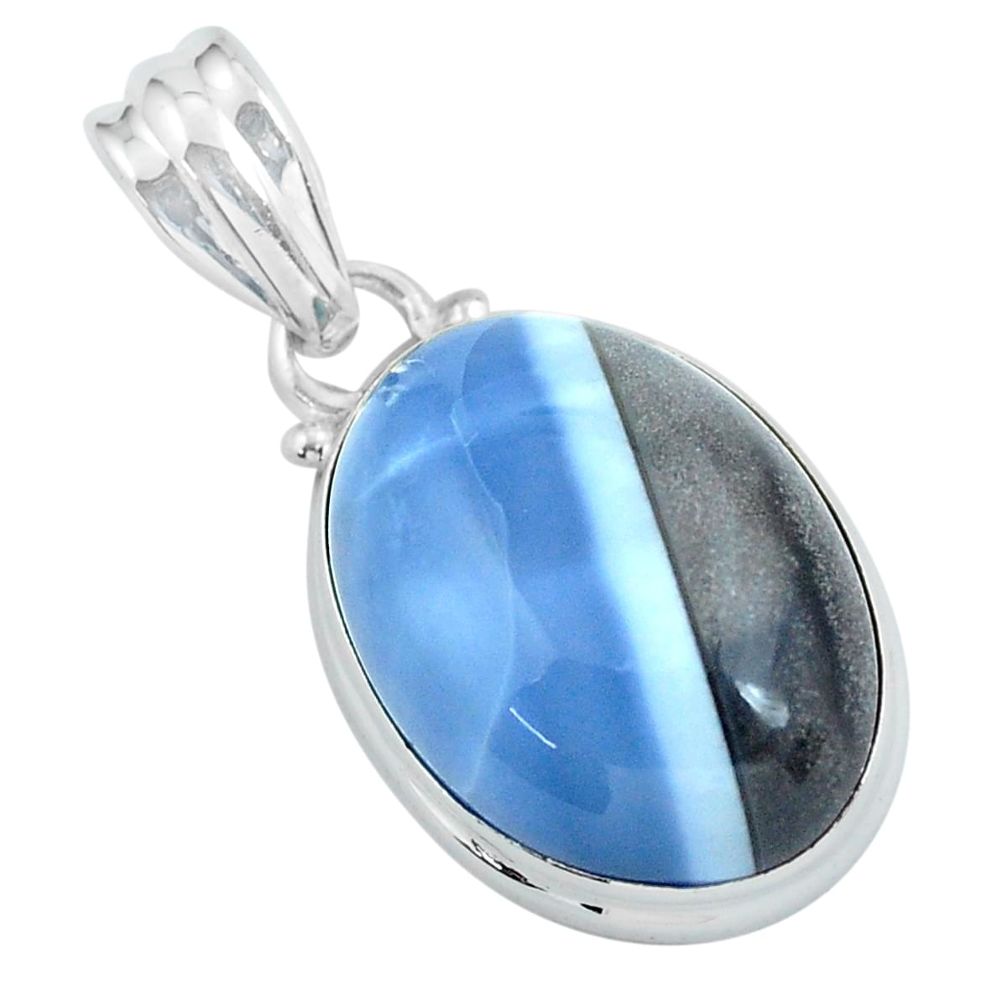 17.22cts natural blue owyhee opal 925 sterling silver pendant jewelry p59615